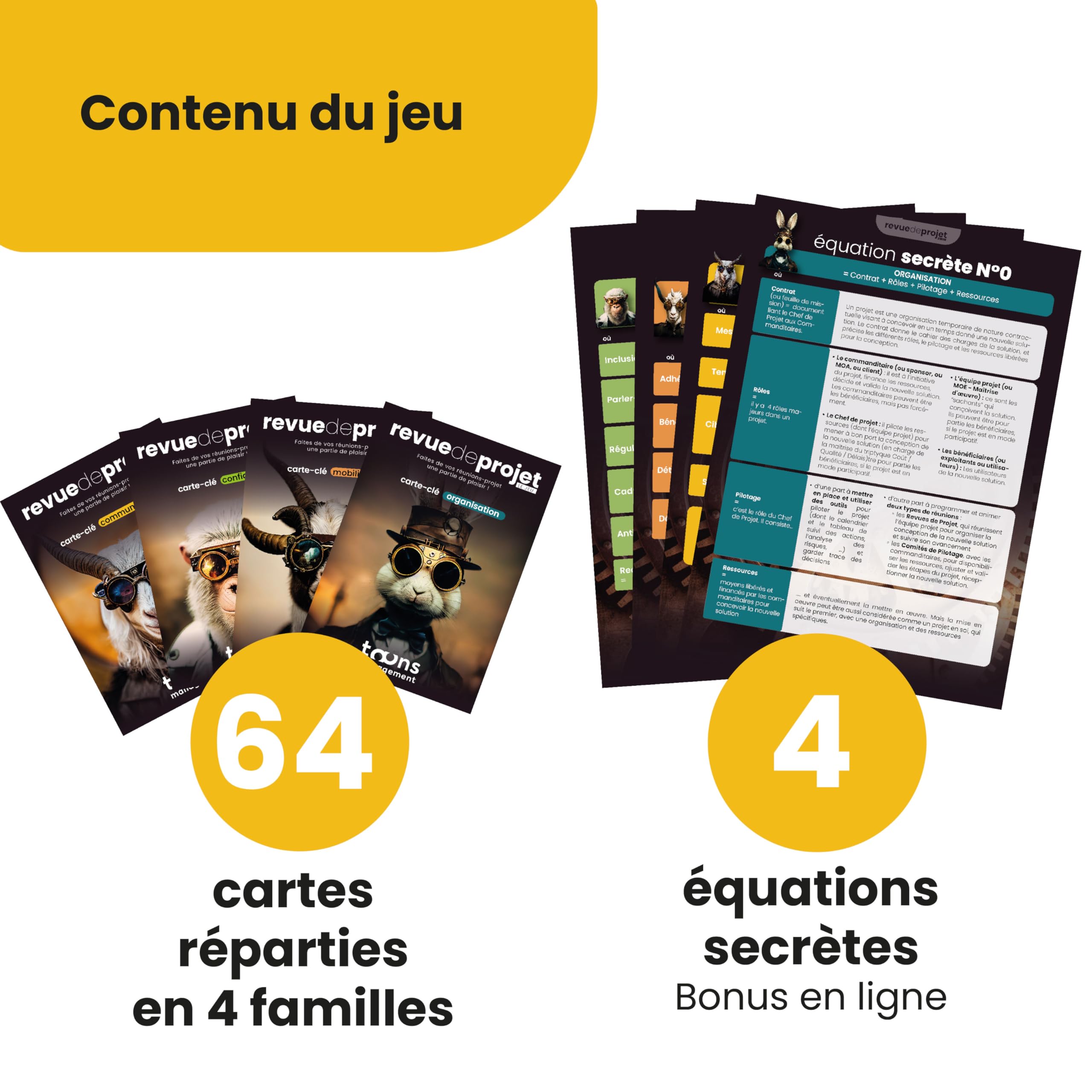 Jeu Revue de projet© | 64 cartes pour réussir vos réunions de pilotage | Structuration & décisions claires en 15 min | Outil de gestion de projet collaboratif et management d’équipe
