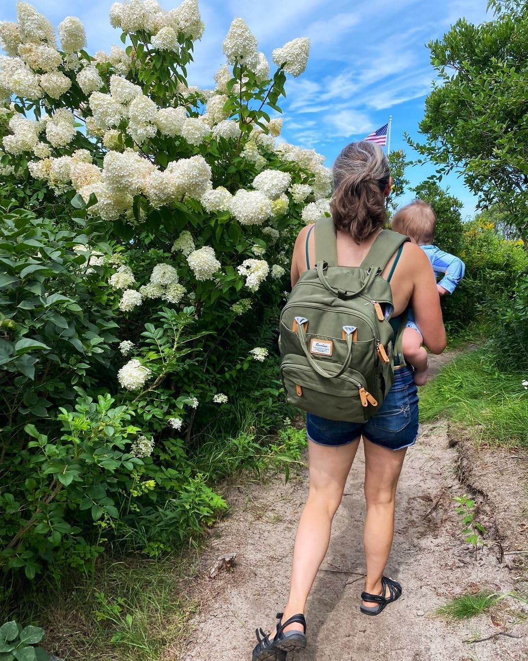 RUVALINO Diaper Bag Backpack - Multifunction Travel Back Pack Maternity Baby Changing Bags, Diaper Changing Totes, Large Capacity, Waterproof and Stylish, Baby Travel Essential, Army Green - Image 6