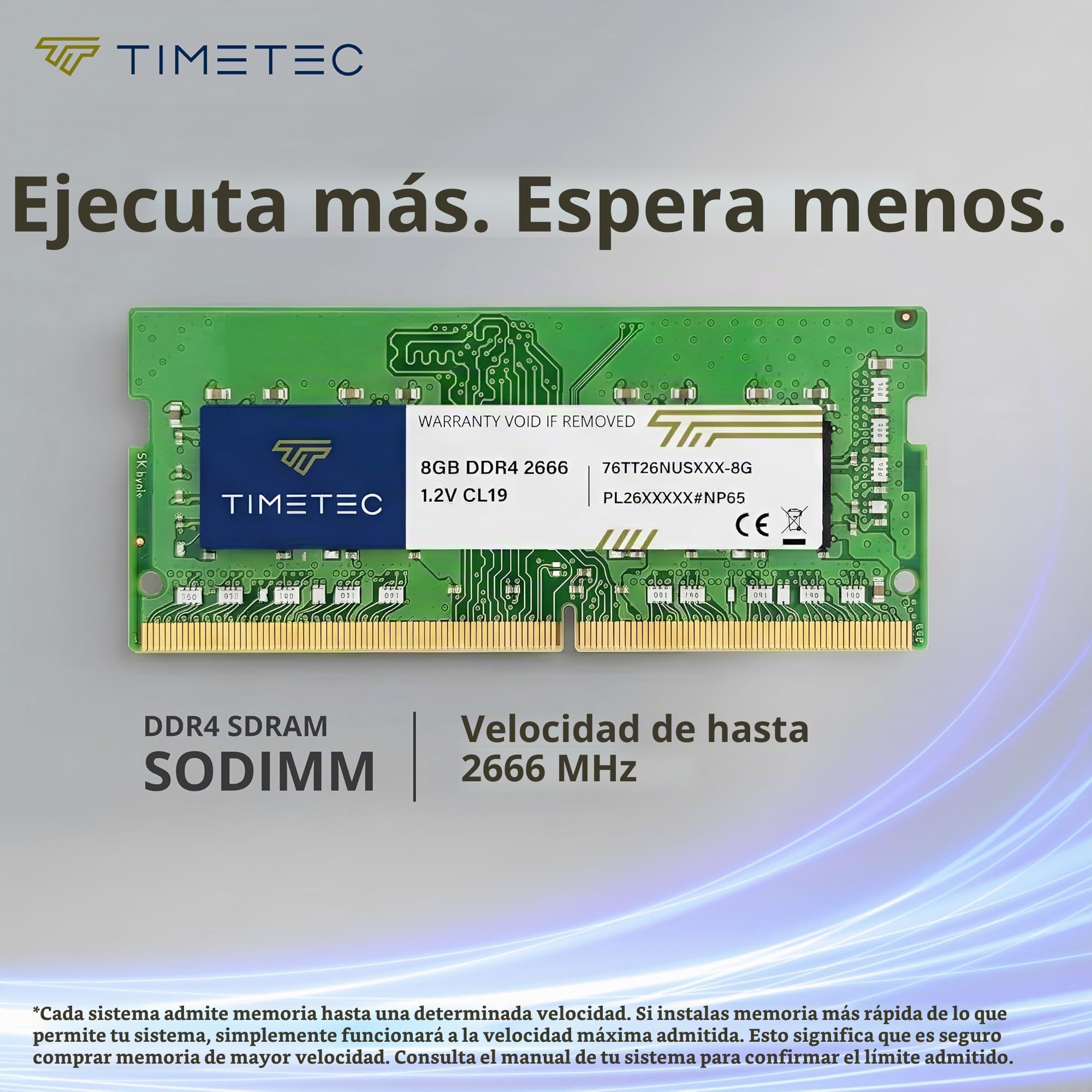 Timetec Premium 16GB Kit(2x8 GB) DDR4 2666 MHz (PC4-2666V) PC4-21300 SODIMM – Sin ECC, sin búfer, 260 Pines, 1,2V CL19, Memoria para portátiles, notebooks, Mini PC y Ordenadores Todo en uno.