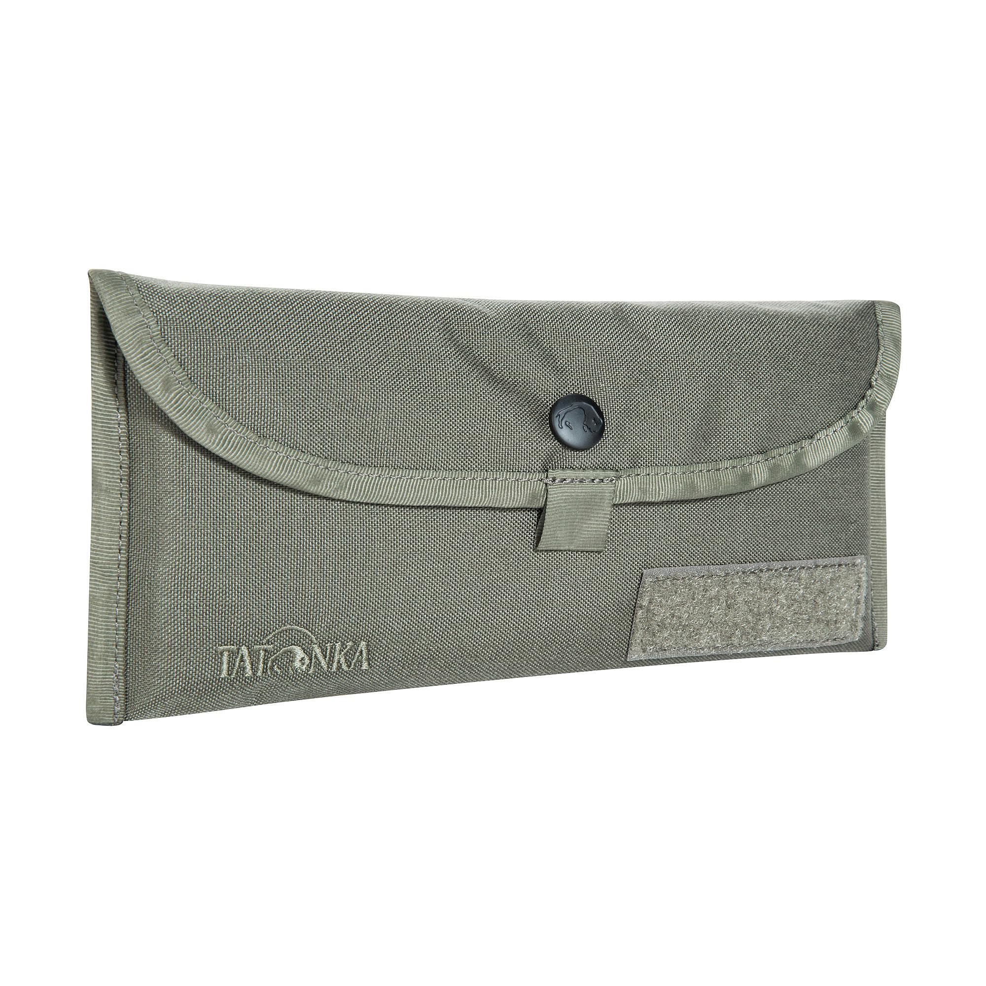 Tatonka BC Cutlery Bag - Robust Storage Bag Made of Cordura Material for Outdoor Cutlery - 25 x 11 cm, Stone Grey Olive, 25 x 11 cm, Cutlery Pocket with Press Stud and Attachment Loops