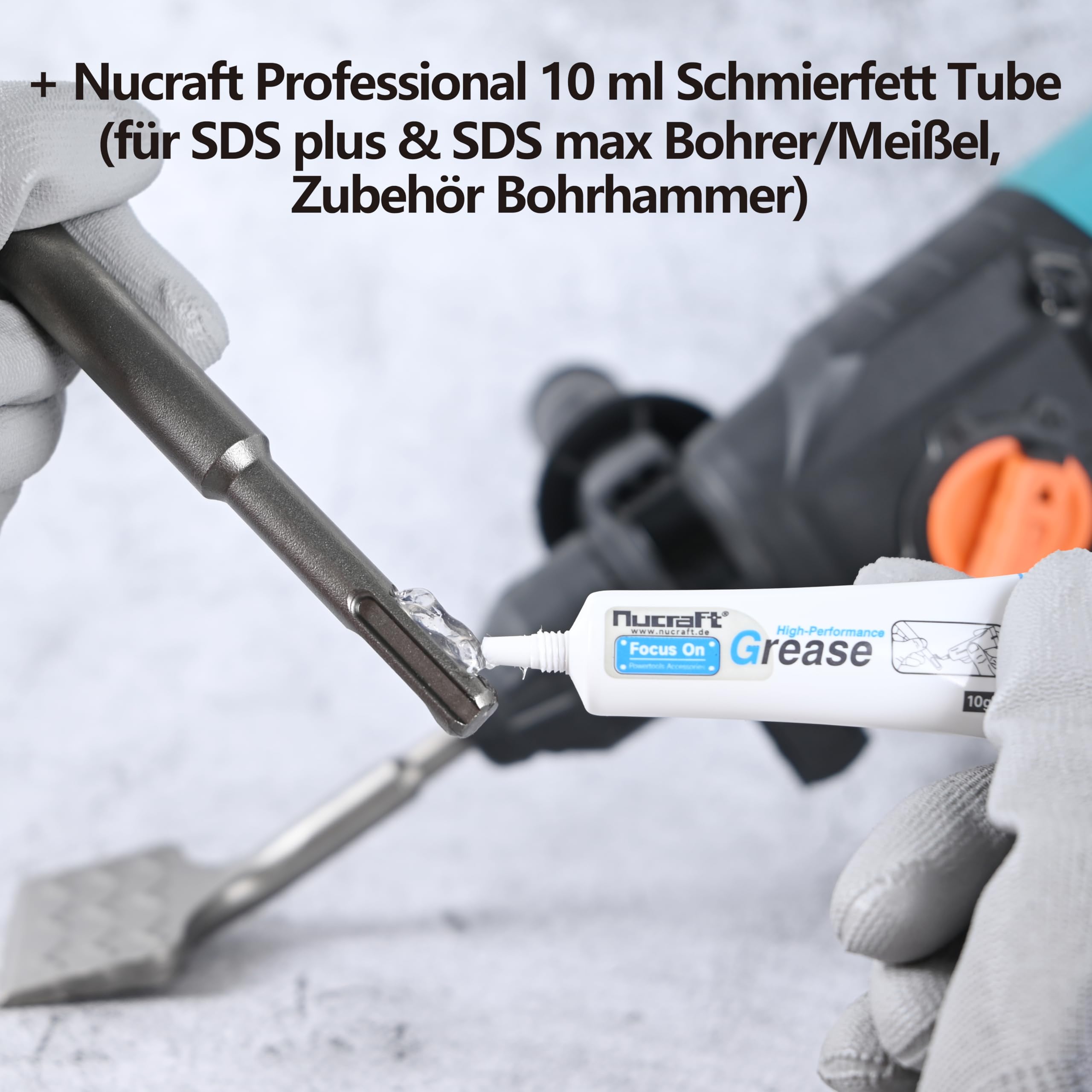 Nucraft SDS-Plus Ciseau à carrelage 165 mm x 75 mm Courbé à 25° pour enlever la céramique et le carrelage