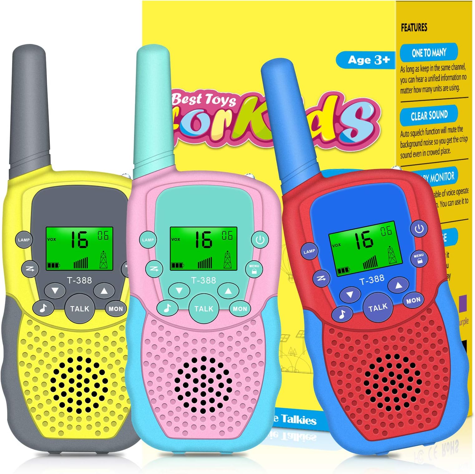 Fairwin Walkie Talkie Kids, Boys Toys for 3 4 5 6 7 8 Year Old Boys Gifts, Walkie Talkies for Kids, Kids Walkie Talkies Rechargeable 8 Channels 2 Way Radios Long Range Walkie Talkies Kids