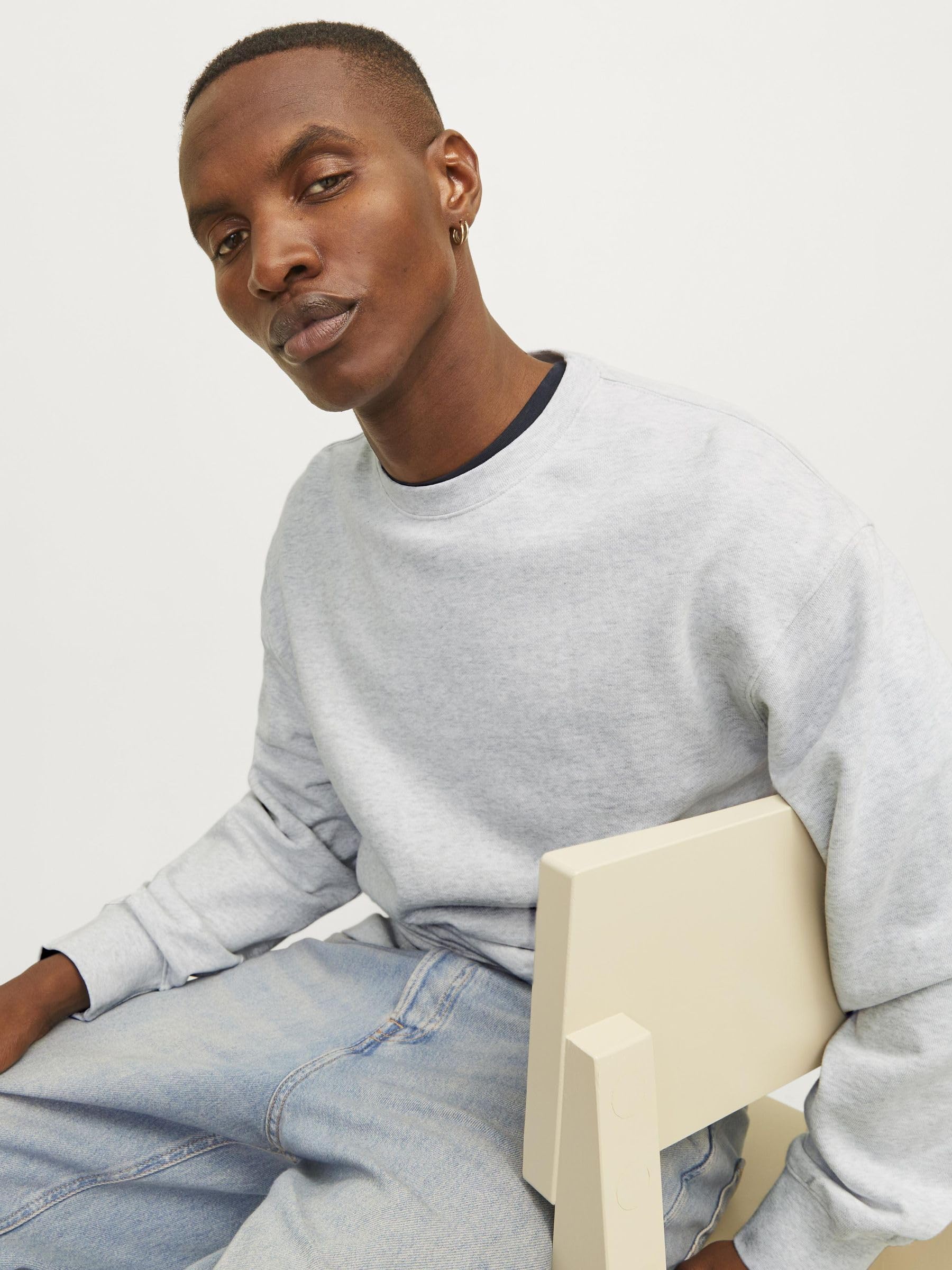 JACK & JONES Men's Jjebasic Sweat Crew Neck Noos Sweatshirt
