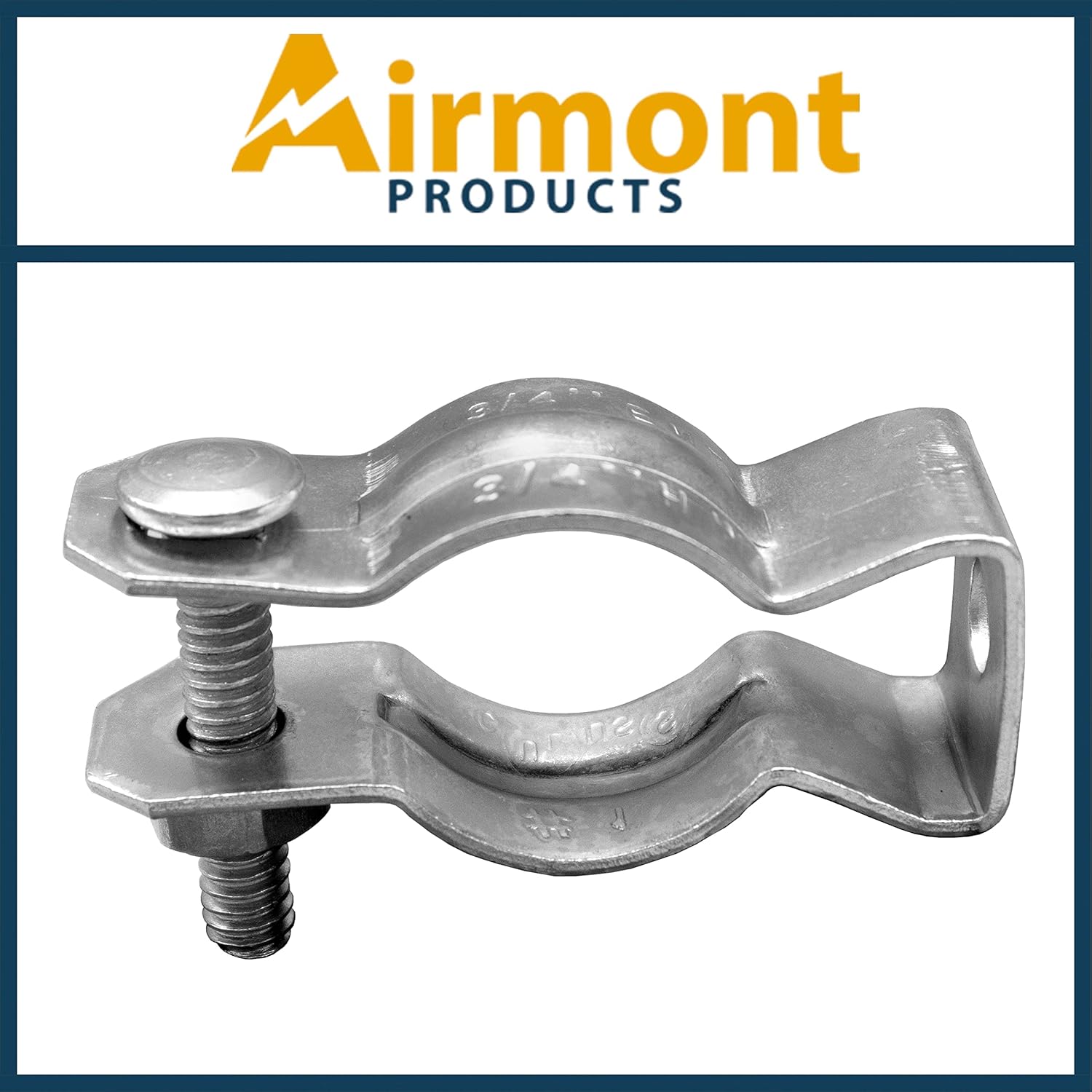 (50 Pack) Airmont Products AP-10602, EMT or Rigid Conduit Hanger, 3/4 Inch Trade Size, Galvanized Steel, Safely Secure Conduits to any Surface, Zinc Plated Metal, Nuts and Bolts Included