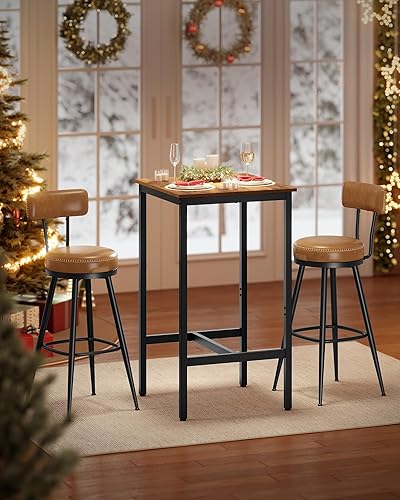 VASAGLE Mesa de bar, mesa de comedor de cocina pequeña, mesa de pub de parte superior alta, mesa de cóctel de altura para sala de estar, fiesta,