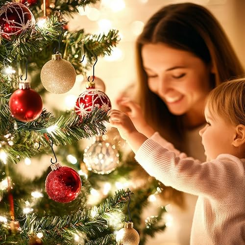 Miniatura 4 de Hotop 100 ganchos para adornos de Halloween, ganchos de alambre de metal, ganchos para adornos de árbol de Navidad con caja de almacenamiento para