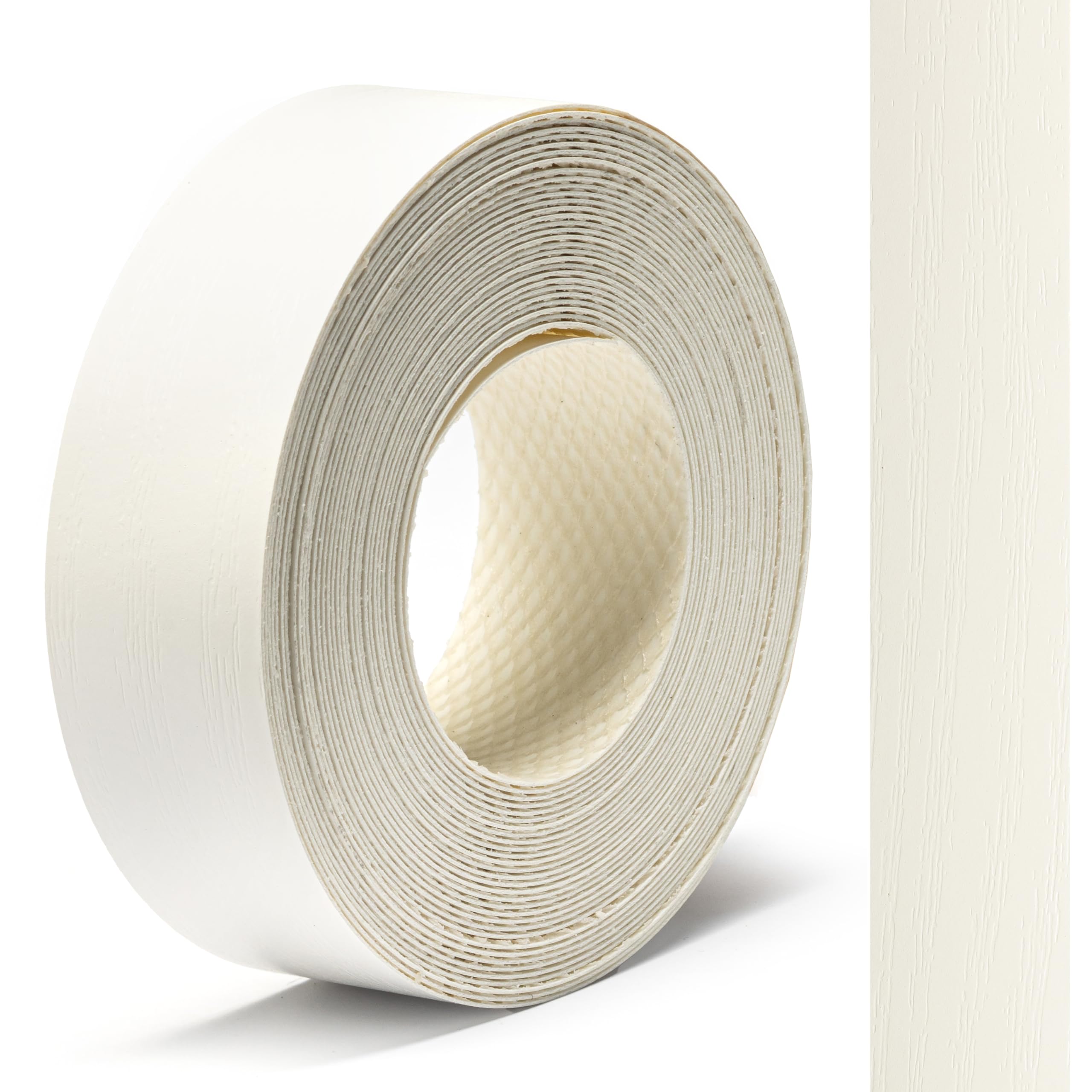 FOLDECOR White Structure Hotmelt Melamine Edge Banding Tape 21mm x 5m, Iron on Edge Trim Strip for Furniture, Cabinets, Shelves & Panels, Easy to Apply & Cut — image 1