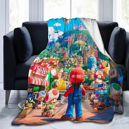 Manta súper linda de Bros para niños, bonita decoración de dibujos animados, regalos para niñas y niños, súper cálida, suave y ligera, manta de