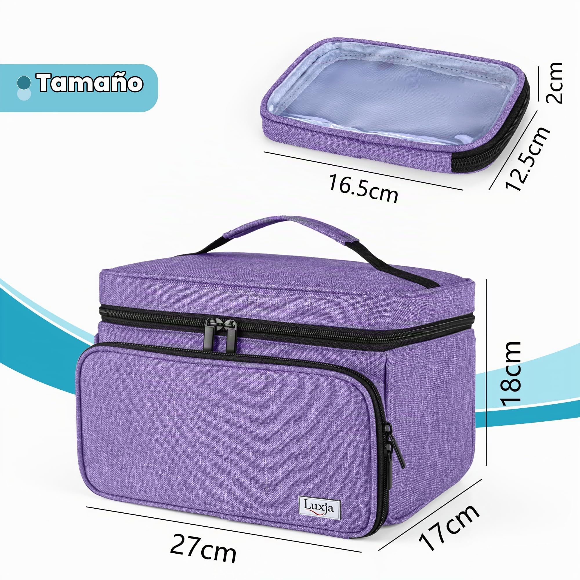 Luxja Bolsa de Medicina con 2 Bolsas Transparentes Desmontables, para Emergencias y Viaje, Púrpura