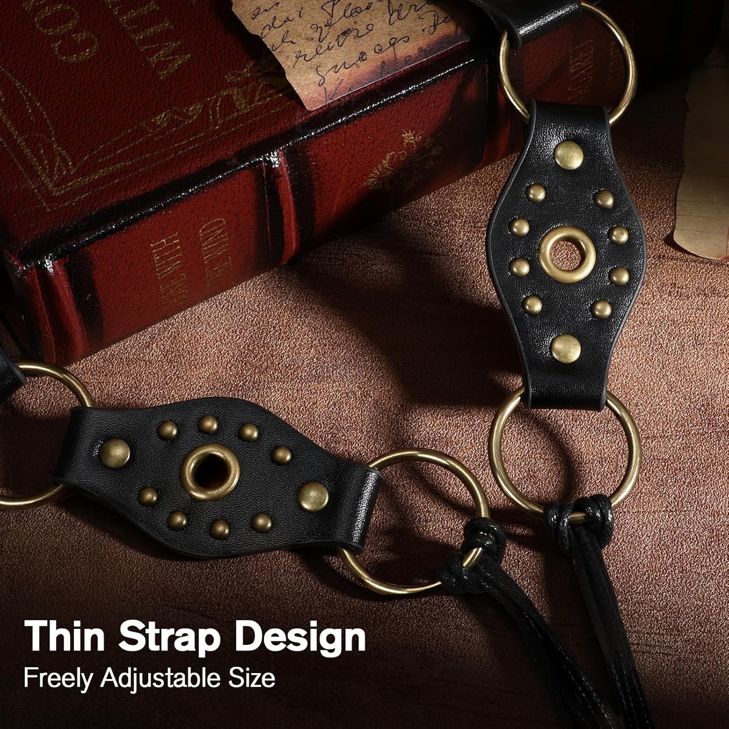 SANSTHS Women Western Bohemian Rope Braid Belt with Metal Rings, Rivets & Engraved Discs, Versatile for Festival Street Style - Image 6