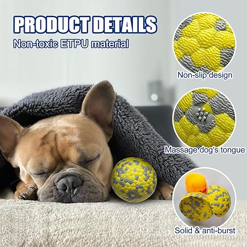 Miniatura 3 de Pelotas de tenis indestructibles para perros, pelotas de juguete duraderas para masticadores agresivos, juguetes interactivos para perros para juego