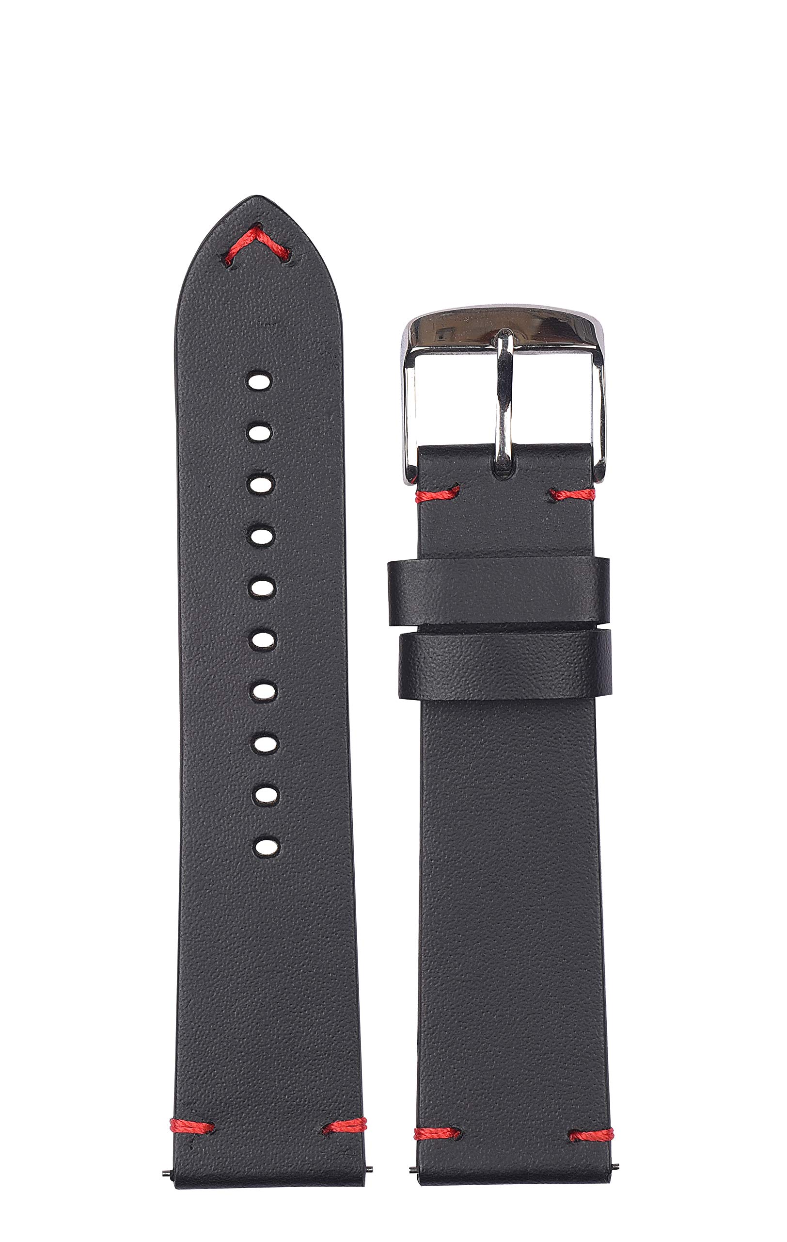 EXOR 22MM LEATHER WATCH STRAPS TUFLOWER BLACK Colour With CUT EDGE finish of Genuine watch Leather band (B08P7CBN56) Amazon Price History, Amazon Price Tracker