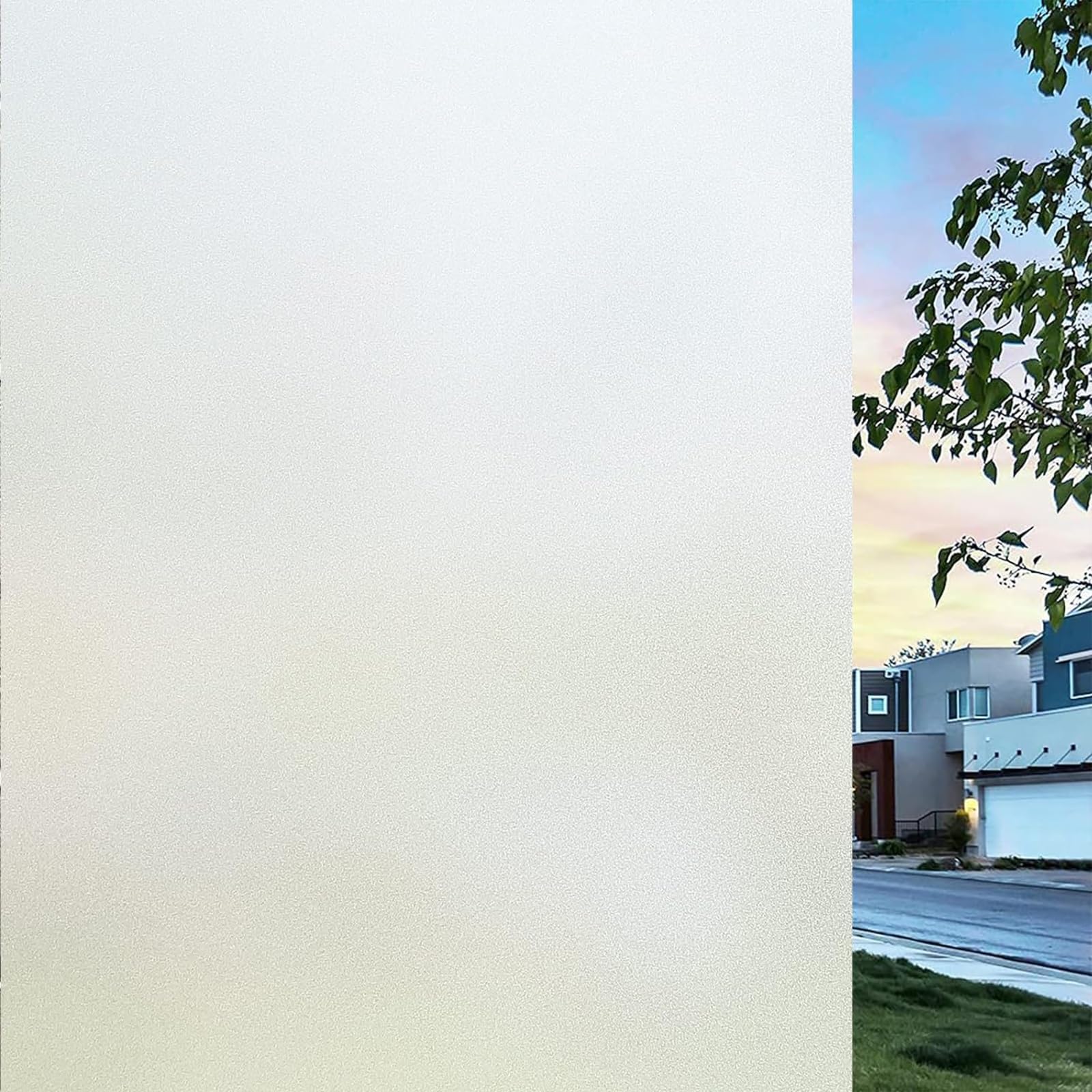 Glasfolie Selbstklebend Blickdicht 70 x 300 cm Selbstklebend Milchglasfolie Statische Folie Blickschutz, Sonnenschutz, Entfernbar, Statisch Haftend, für Zuhause, Rein matt
