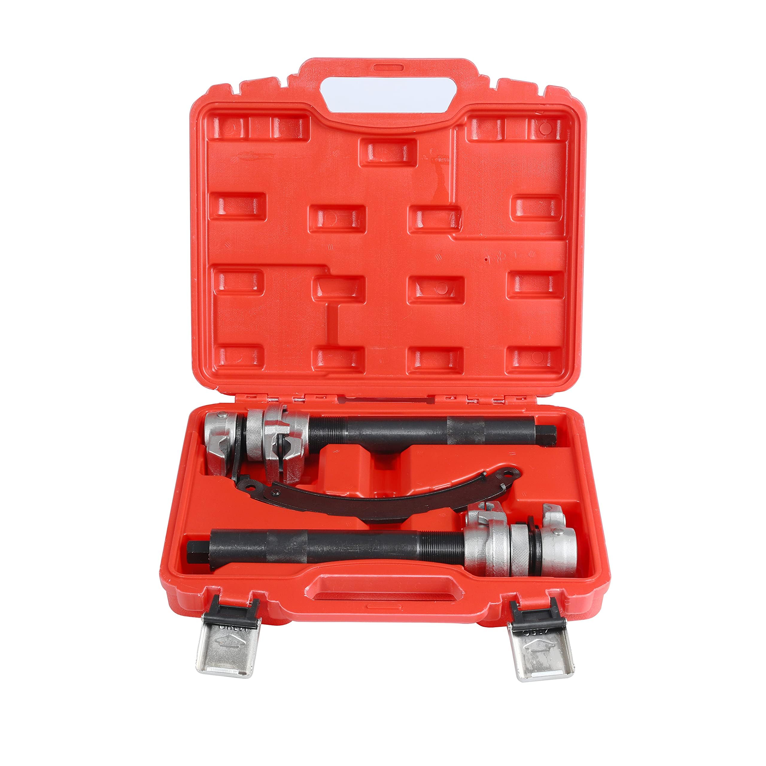 Ekrash Spring Compressor Tool (2 Pieces) - Heavy Duty Build, Ultra Rugged Coil Spring Compressor, Strong and Durable Spring Compressor with Safety Guard and Carrying Case