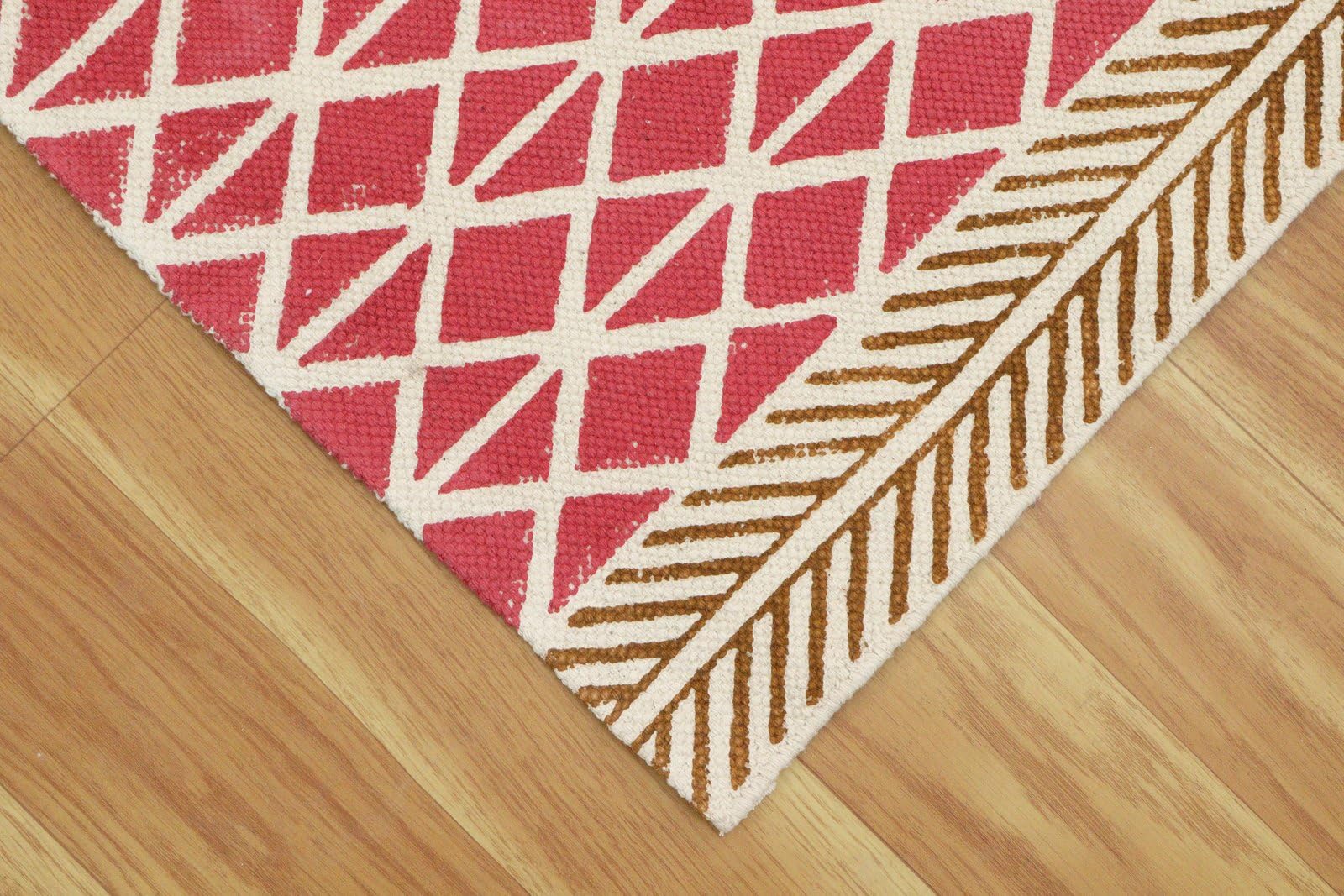 Tappeto per soggiorno, 4 x 8 cm, motivo kilim, a righe, spesso, 0,5 cm, in cotone Dhurrie, lavaggio a mano, tappeto in cotone, per interni ed esterni, per cucina, comodino