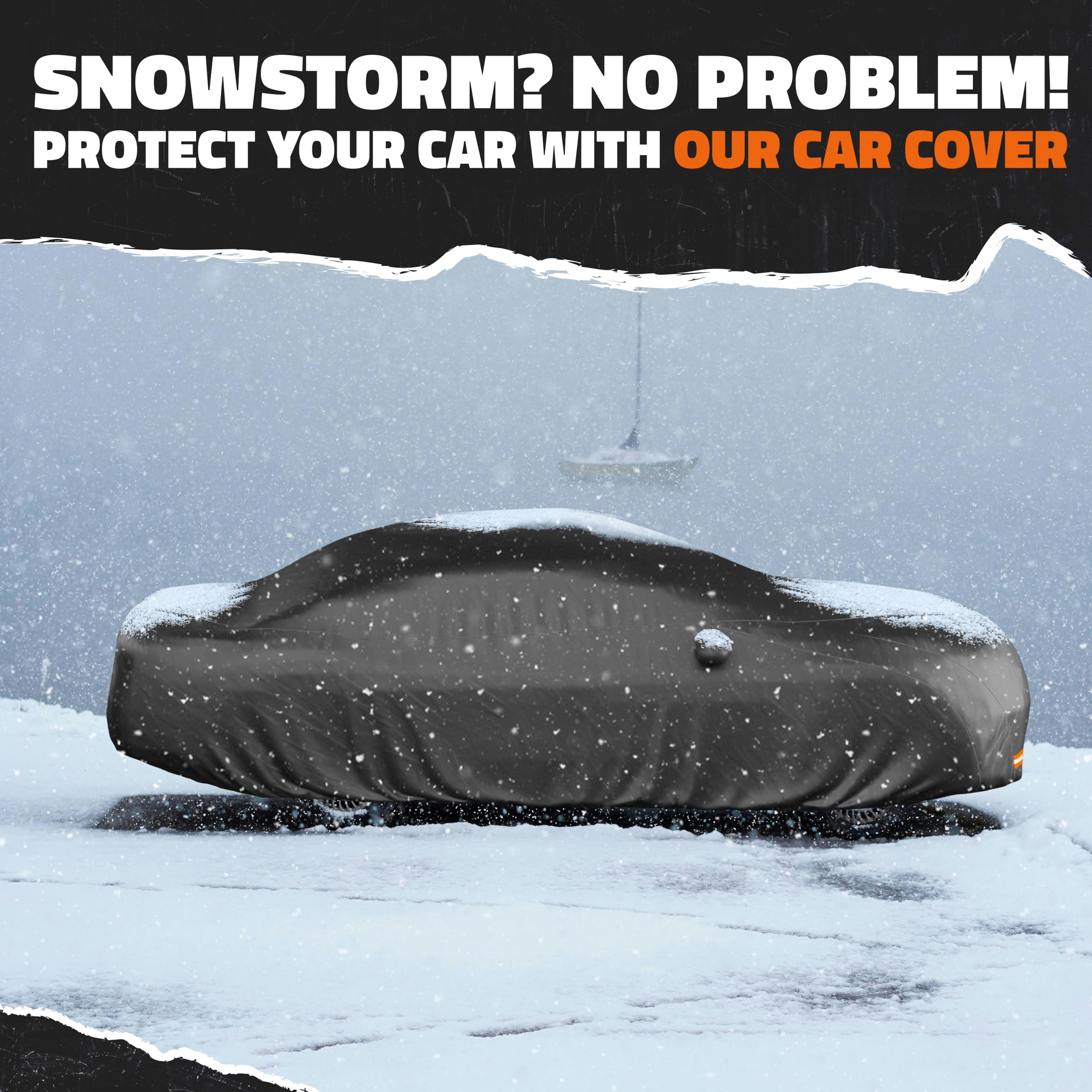 Mockins 200x75x60 Large Sedan Car Cover Waterproof All Weather Shield Thick Dual-Layer 250G PVC HD Cotton Car Covers — view 7