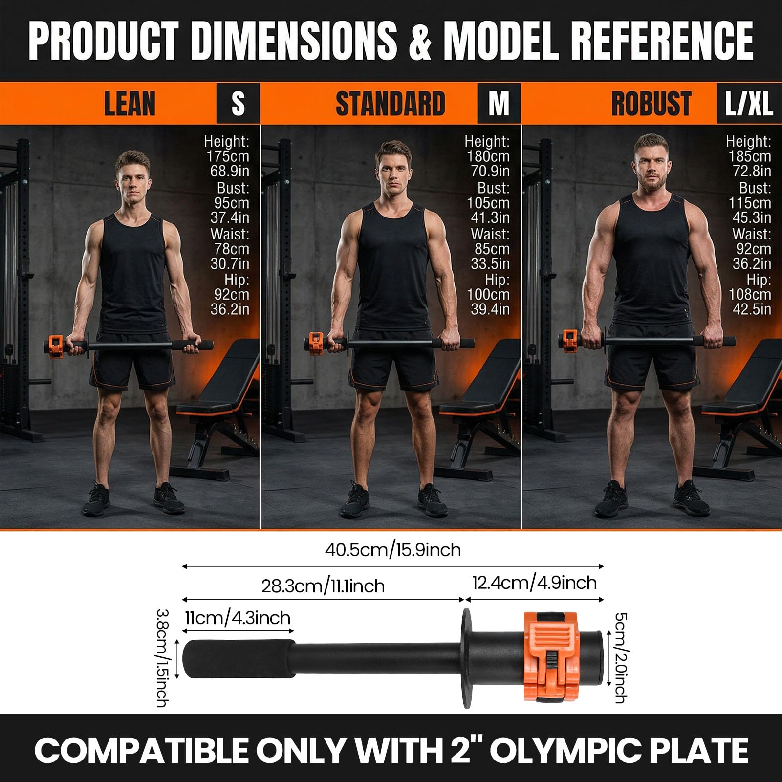 Renforcement de l'Avant-bras Barre de 50 mm pour Renforcer le Poignet et l'Avant-bras Barre de Curl de 40,5 cm Barres de Poignet Exerciseur de Force de Préhension pour Salle de Sport et Maison