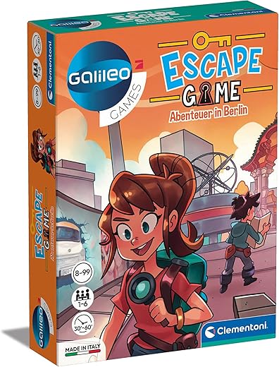 Clementoni 59270 Escape Game – Abenteuer in Berlin, spannendes Gesellschaftsspiel zum Knobeln...