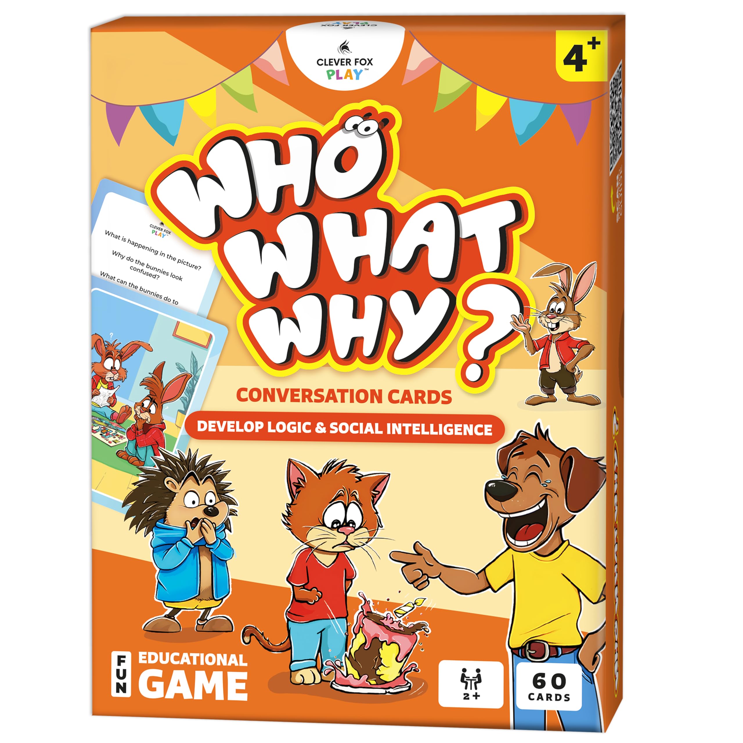 Who What Why Conversation Cards for Kids – Learning Activity for Social Skills, Emotional Intelligence & Critical Thinking – Educational Game to Foster Communication & Empathy, Ages 4+