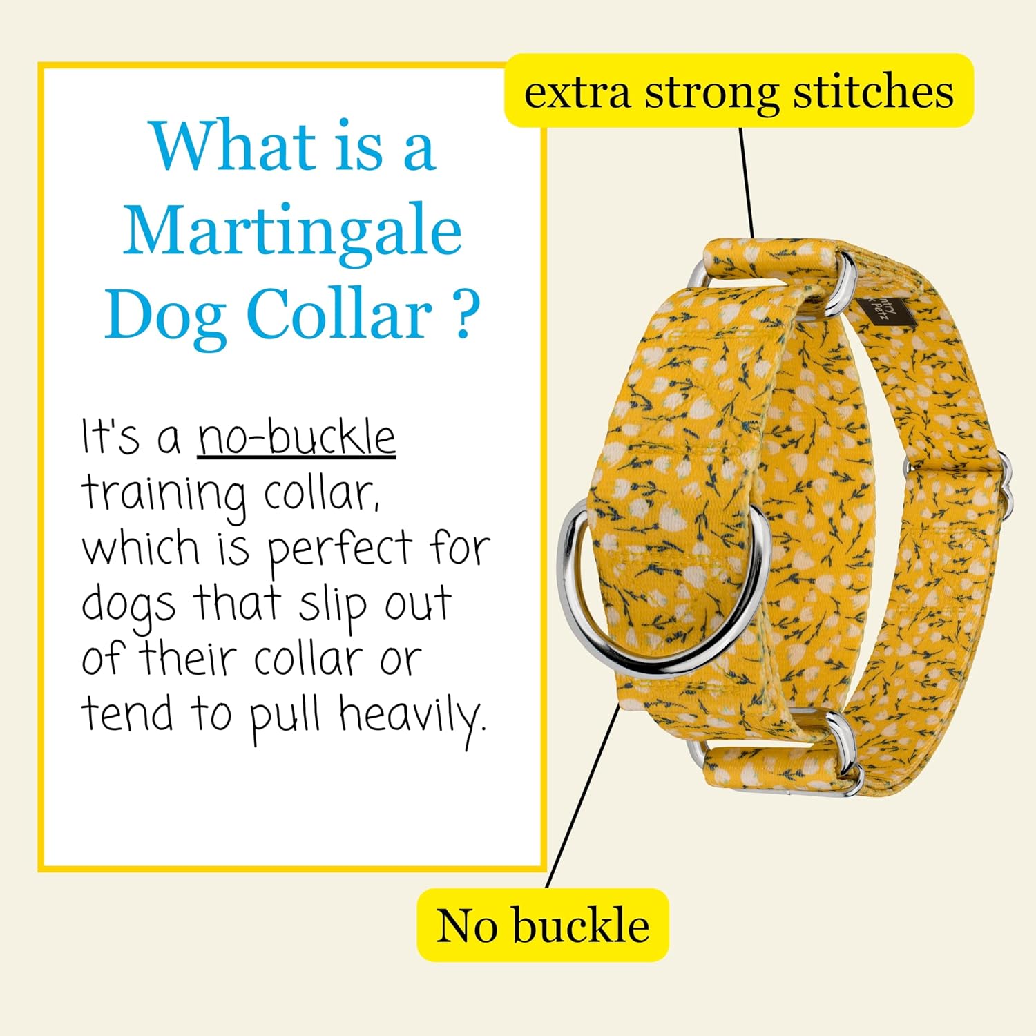 Country Brook Petz - HossFit Jr Wide Martingale Dog Collar - Spring Collection Featuring Springtime Designs (Spring Cottagecore, Large)