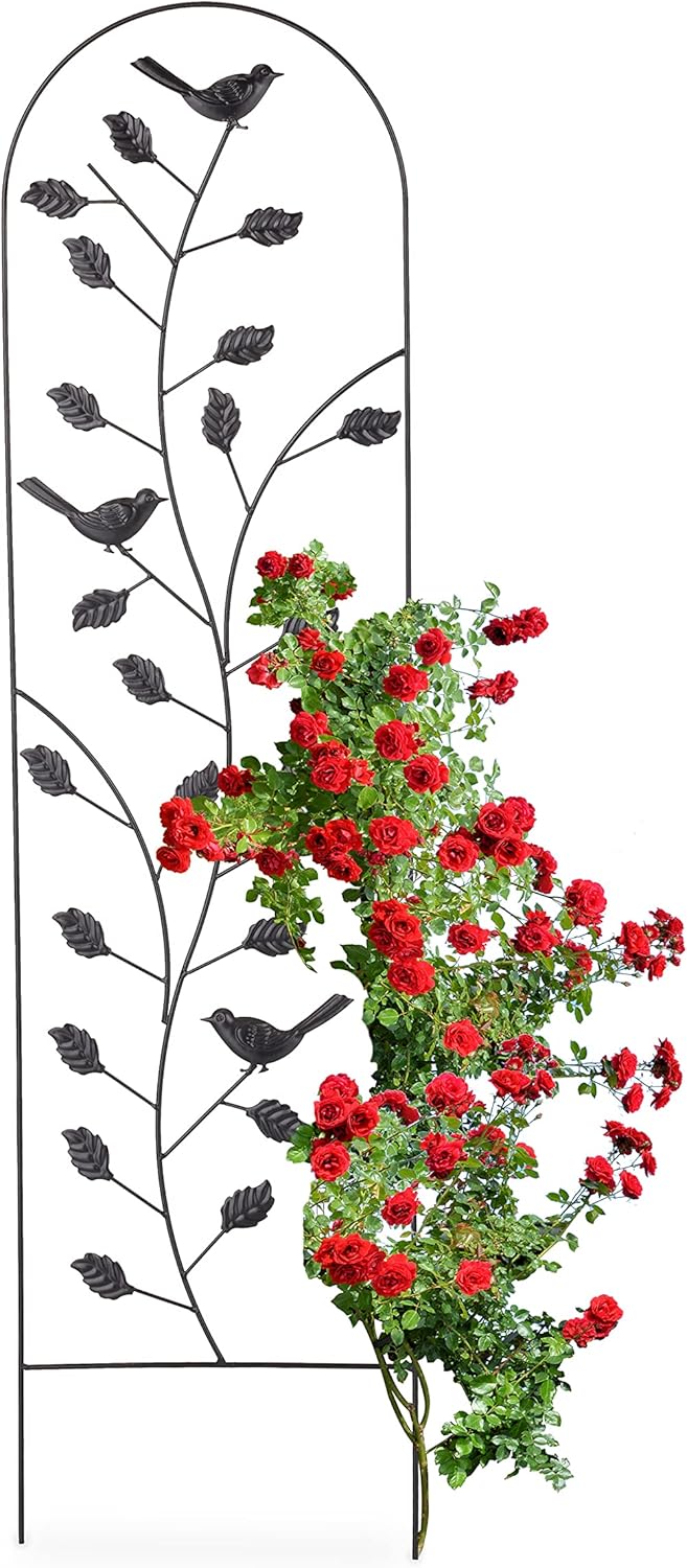Relaxdays trellis, set van 2, klimplantenrek, metaal, HxB