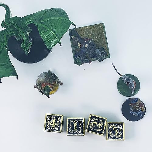 Miniatura 7 de Colección de dados de metal para DND y todos los juegos TRPG (Nightwatch, Gold 4D6)