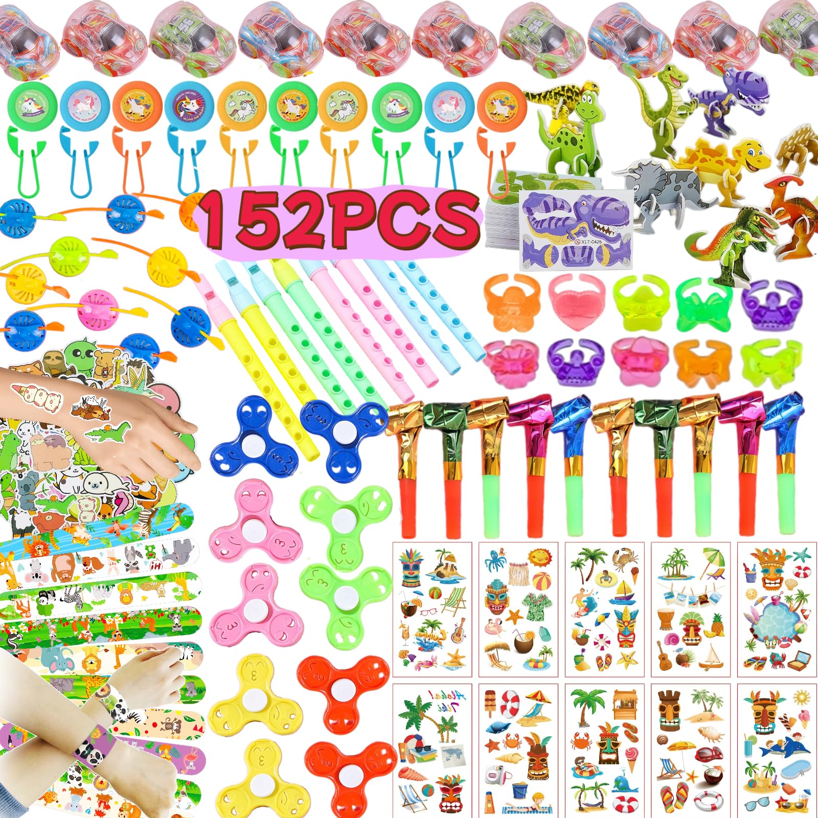 YANIGEN 152pcs Party Bag Fillers for Kids, Assorted Party Favours, Pinata Fillers, Goodie Bags Fillers for Kids Birthday Gifts, Classroom Prizes for Boys Girls