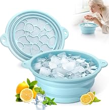 Foldable Silicone Face Ice Bath Bowl with Built-In Ice Tray, Cold Plunge Therapy for Skin Tightening, Puffiness Reduction & Acne Relief, Portable Spa Tool for Home & Travel (Blue)