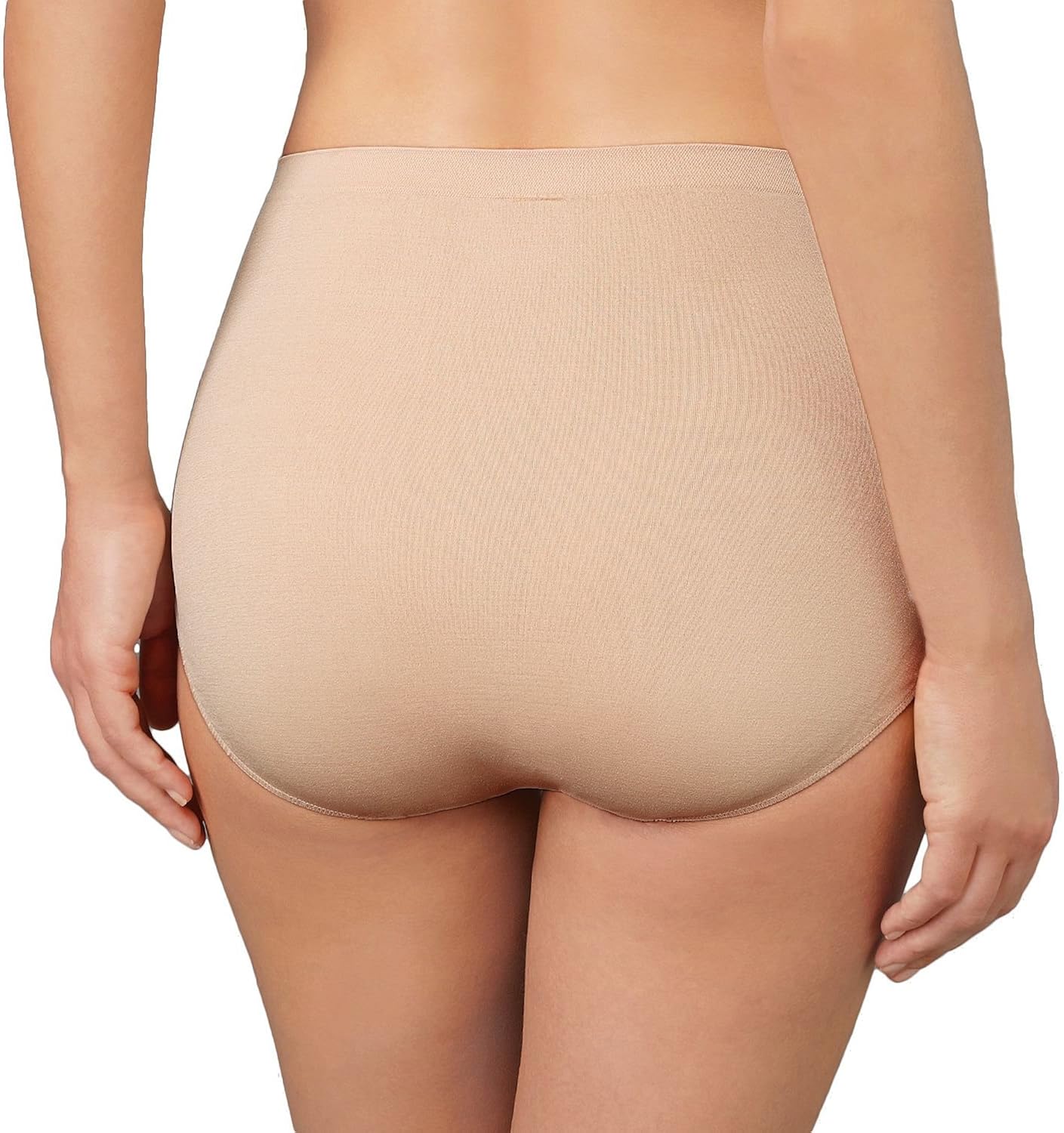 Ellen Tracy Essentials Womens Seamless Briefs 4-Pack Panties (Large, Ivory Tan)