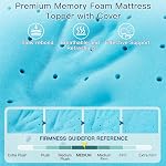 Airensky 3 Memory Mousse Matelas Topper, Gel de refroidissement infusé Haute Densité Pleine (54"x75") Topper avec Couverture Amovible Amie de la peau, Topper de lit pour soulager la douleur du dos, certifié CertiPUR-US