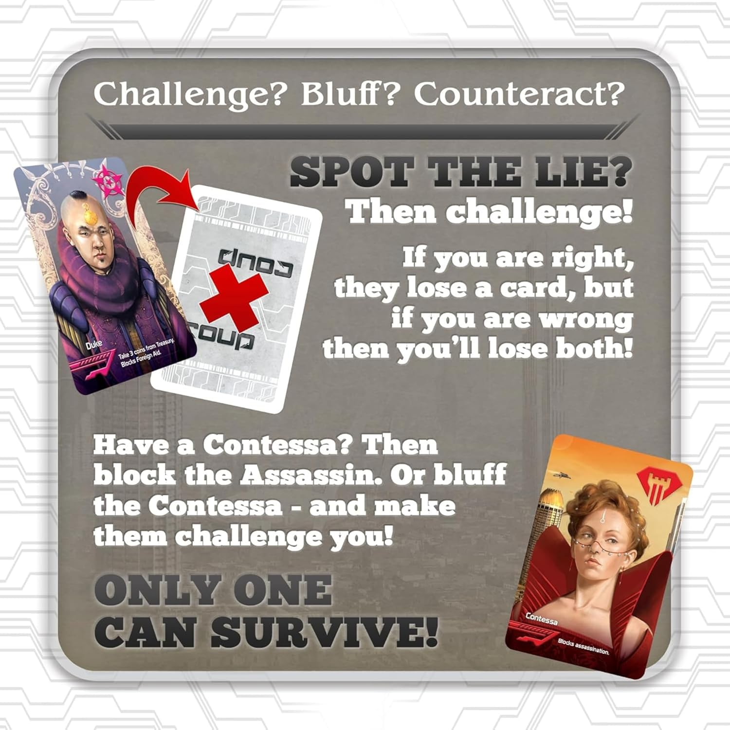 Coup Card Game by Indie Boards & Cards | Fast Bluffing and Social Deduction Strategy | Hidden Roles, Deception, and Player Interaction | Quick 15-Minute Game for 2–6 Players | Adults, Teens, Families