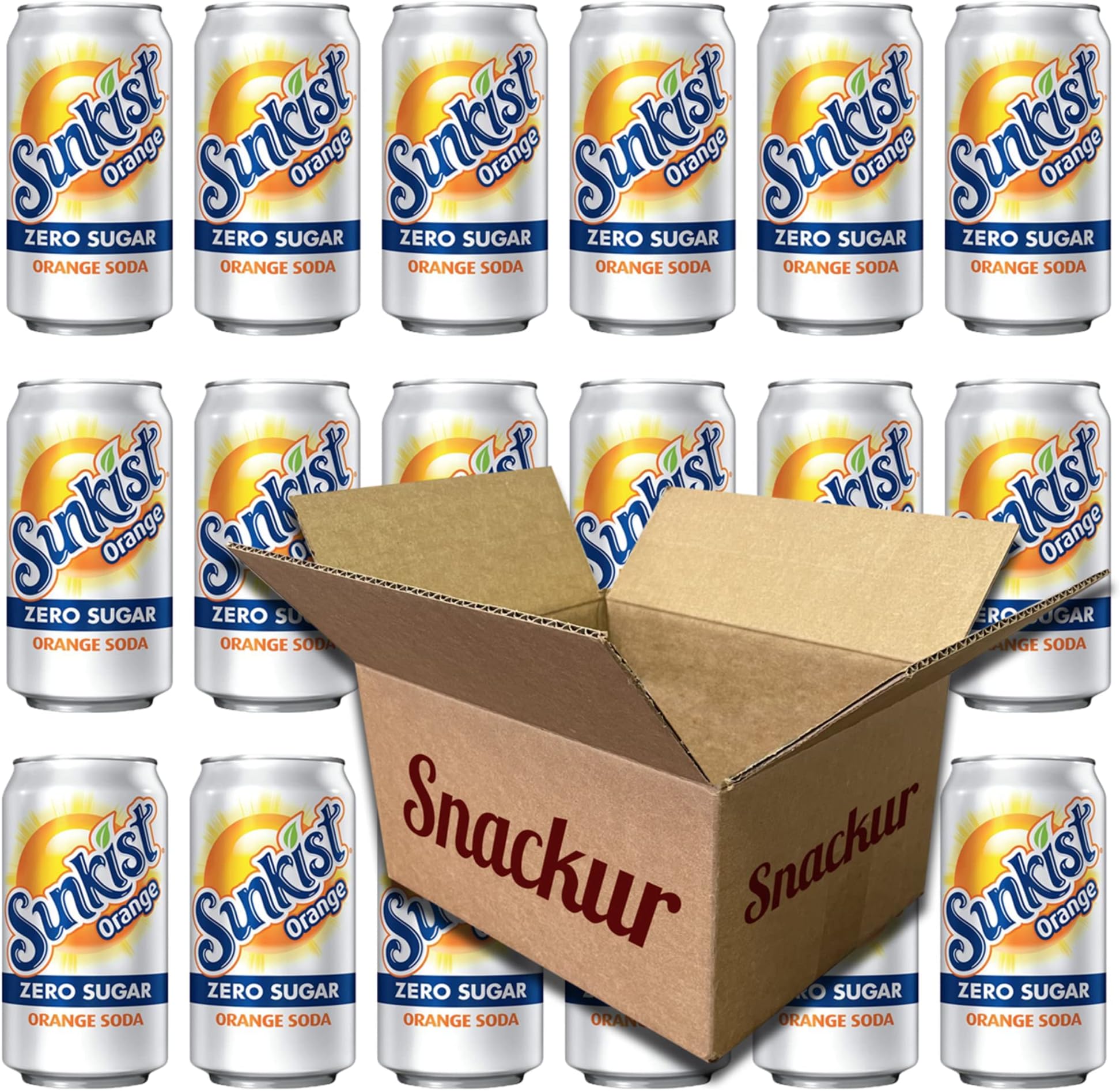 Sunkist Orange Zero Sugar,12 Oz Can, 18 Pack
