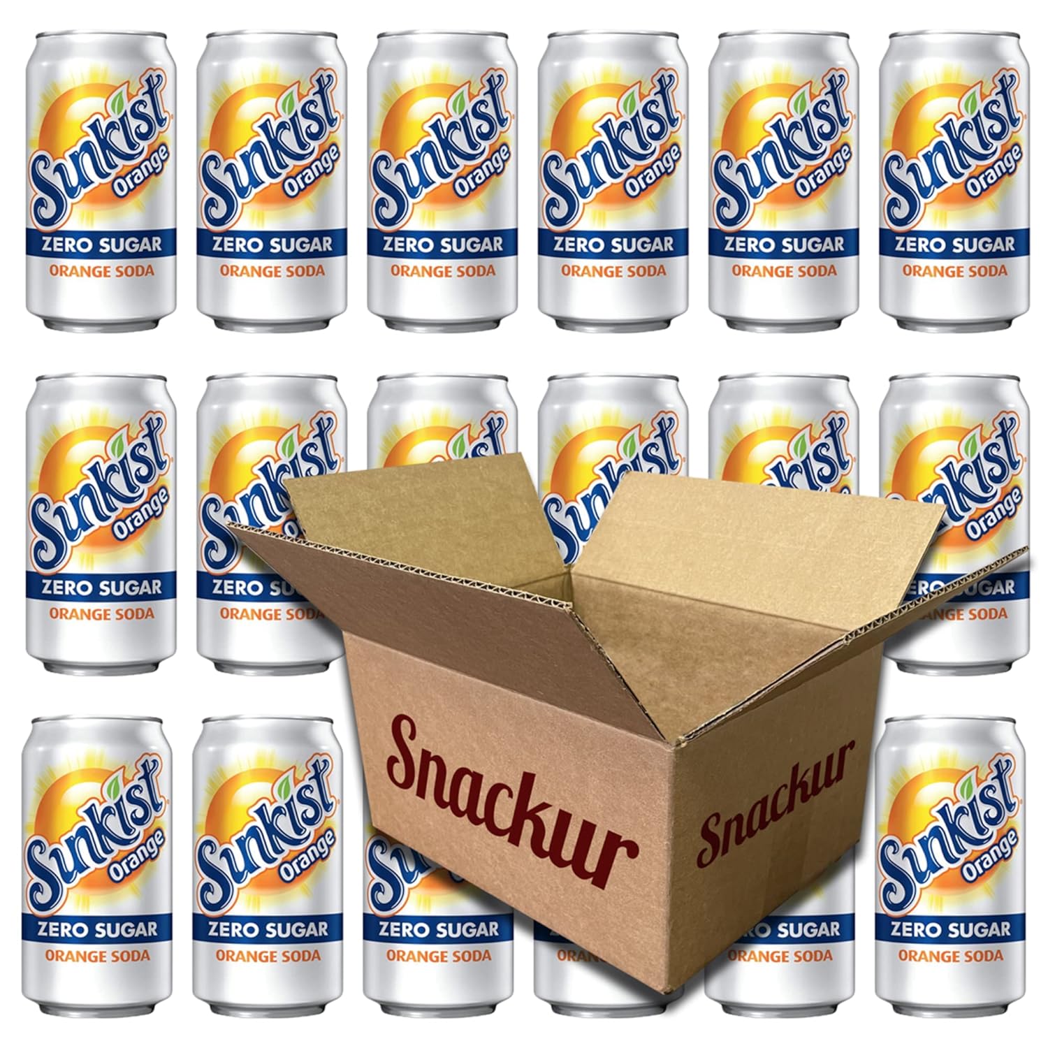 Sunkist Orange Zero Sugar,12 Oz Can, 18 Pack