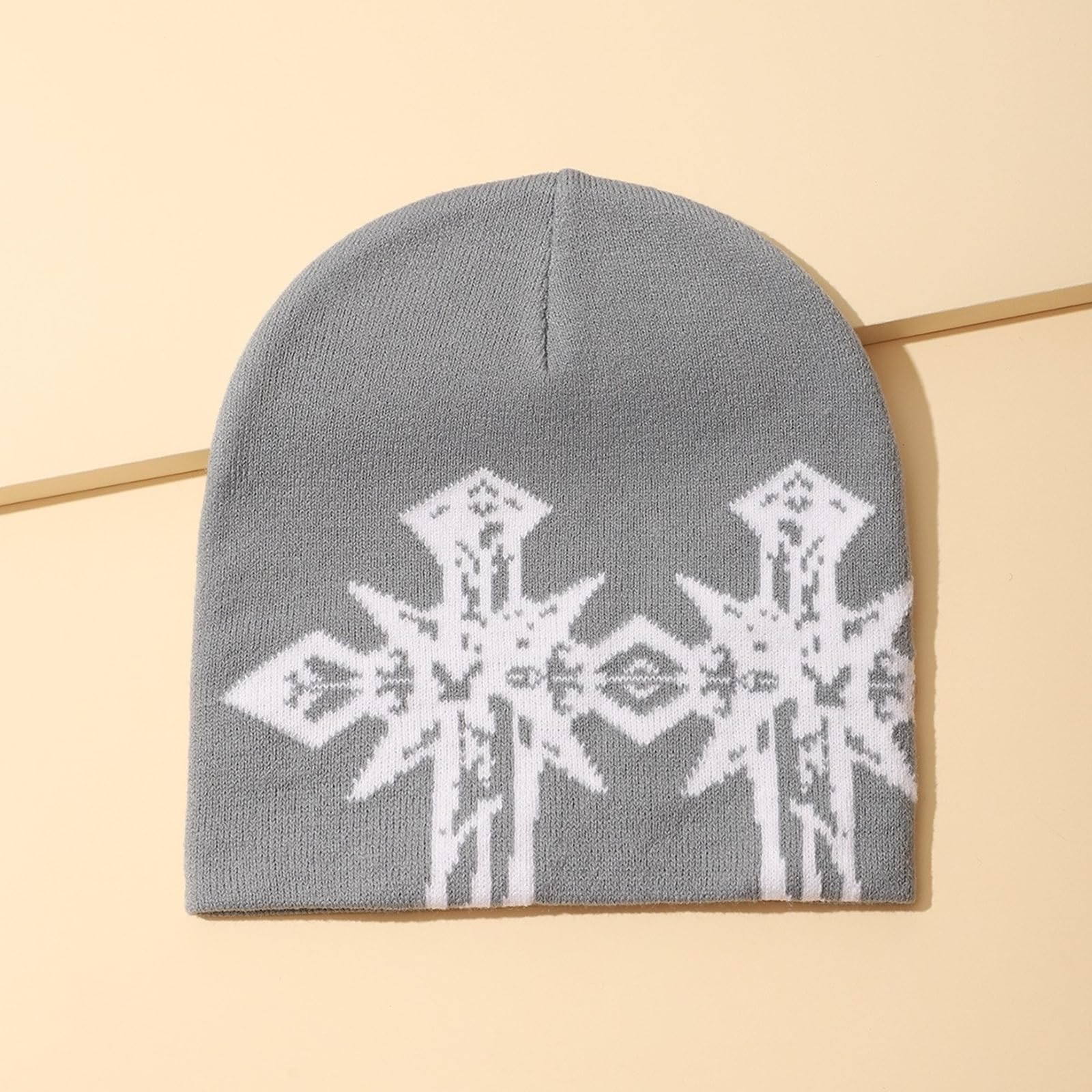 Gorro unisex de punto con cruces tejidas para actividades al aire libre y moda callejera