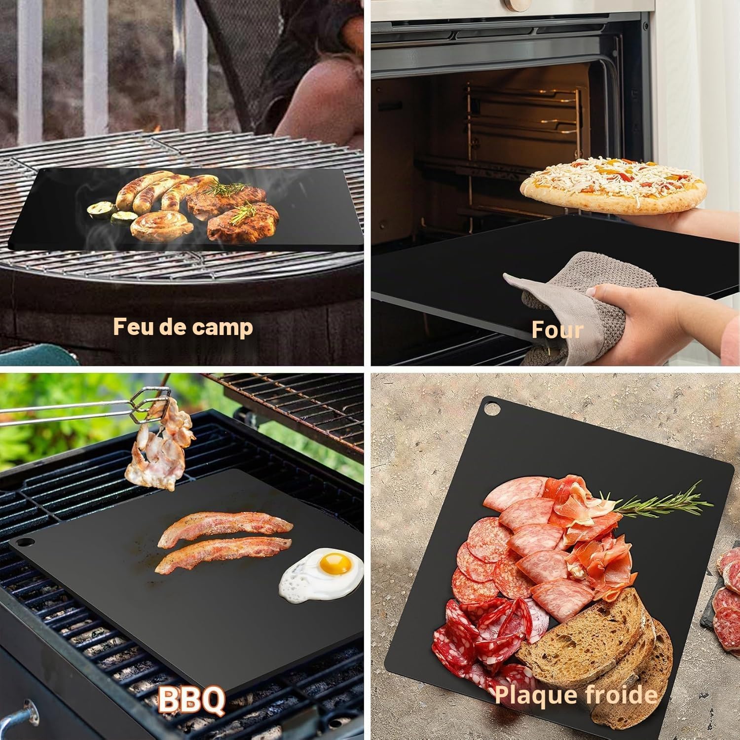 onlyfire 40 x 35 cm Plaque à Pizza en Acier Réfractaire pour Four et Barbecue - Planche à Pizza Antiadhésive - Cuisson Rapide et Homogène des Pizzas, Pains et Pâtisseries - Épaisseur de 6 mm