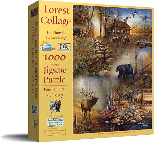 Miniatura 2 de SUNSOUT INC - Forest Collage - Rompecabezas de 1000 piezas por artista: Jim Hansel - Tamaño acabado 20 x 27 pulgadas - MPN # 54672