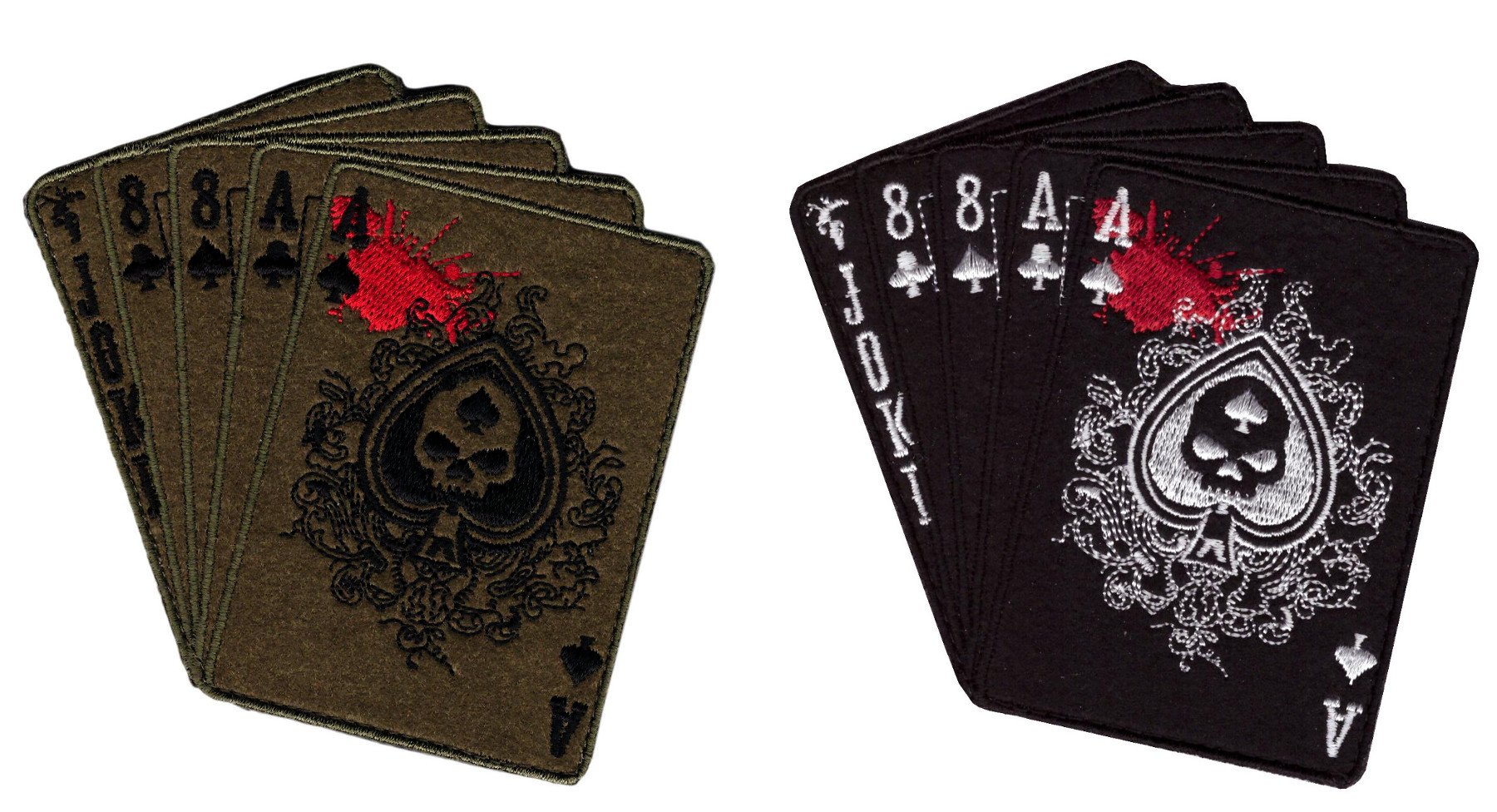 Ace of Spade Dead Mans Hand Tactical 4 inch Hook Fastener Patches