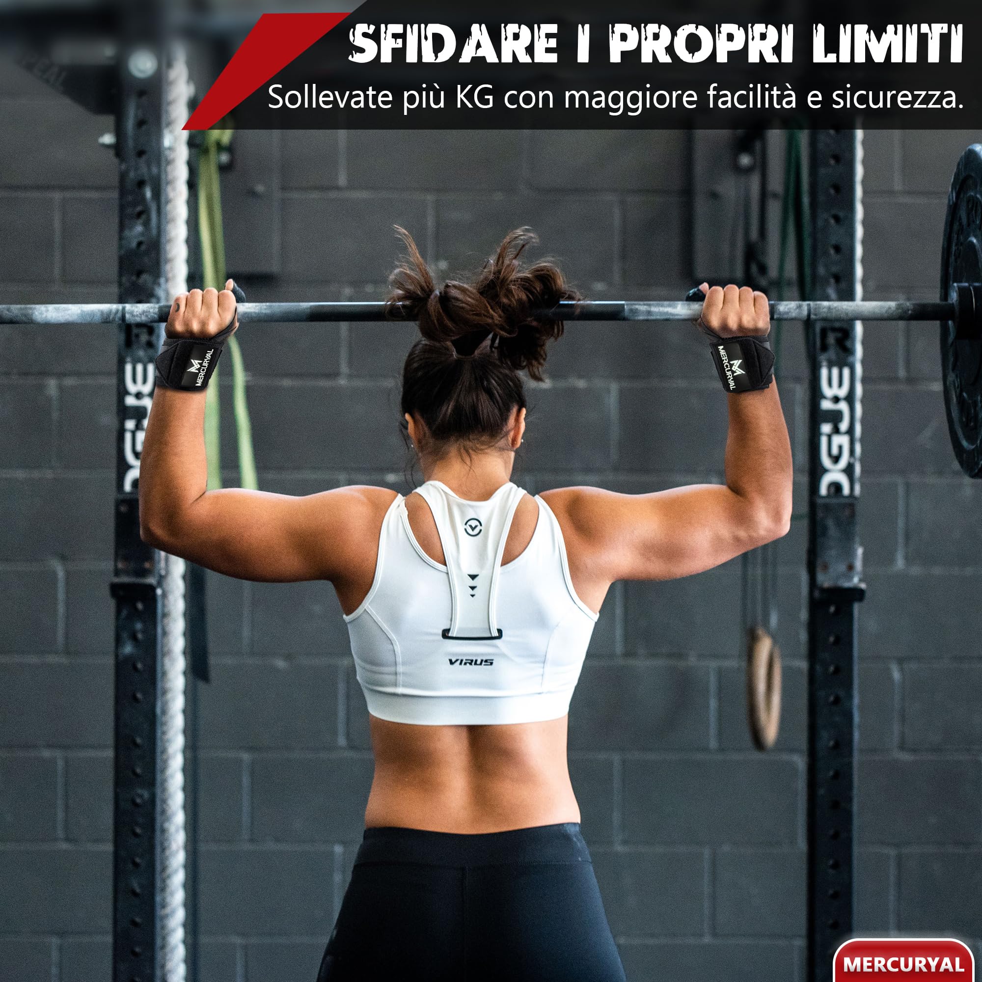 MERCURYAL Polsiere Palestra - Fascette Palestra - Polsini Palestra - Fasce Polsi Palestra - Accessori Fitness, Bodybuilding, Palestra, Calistenics, Crossfit, Gym per Uomini e Donne