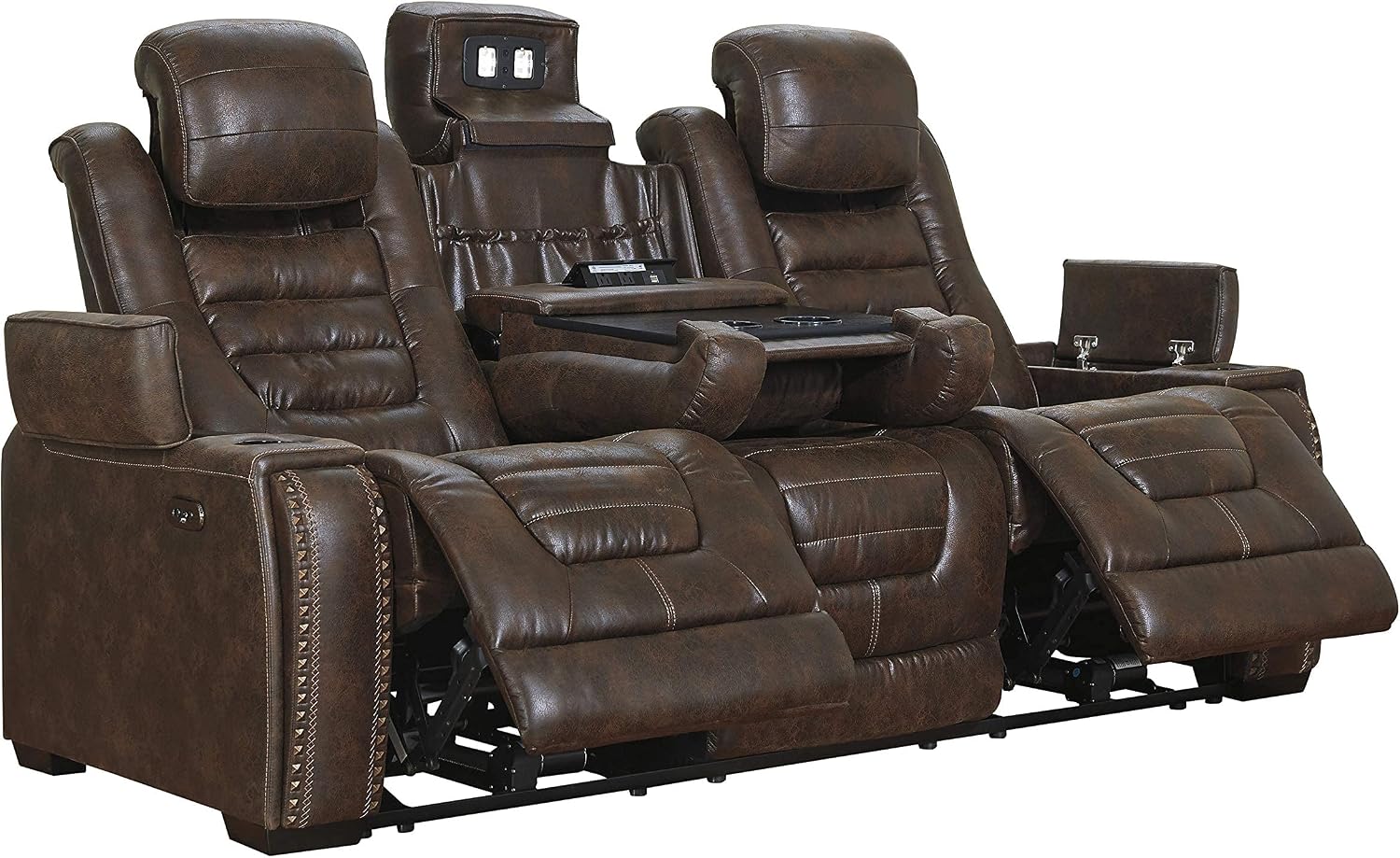 Signature Design by Ashley Game Zone Sofas, 85"W x 40"D x 44"H, Brown