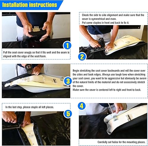 Miniatura 7 de Funda universal para asiento de motocicleta, agarre de goma antideslizante a rayas, costura suave para CRF WR WRF RMZ YZF SXF EXC EXC XC SX CR KLX