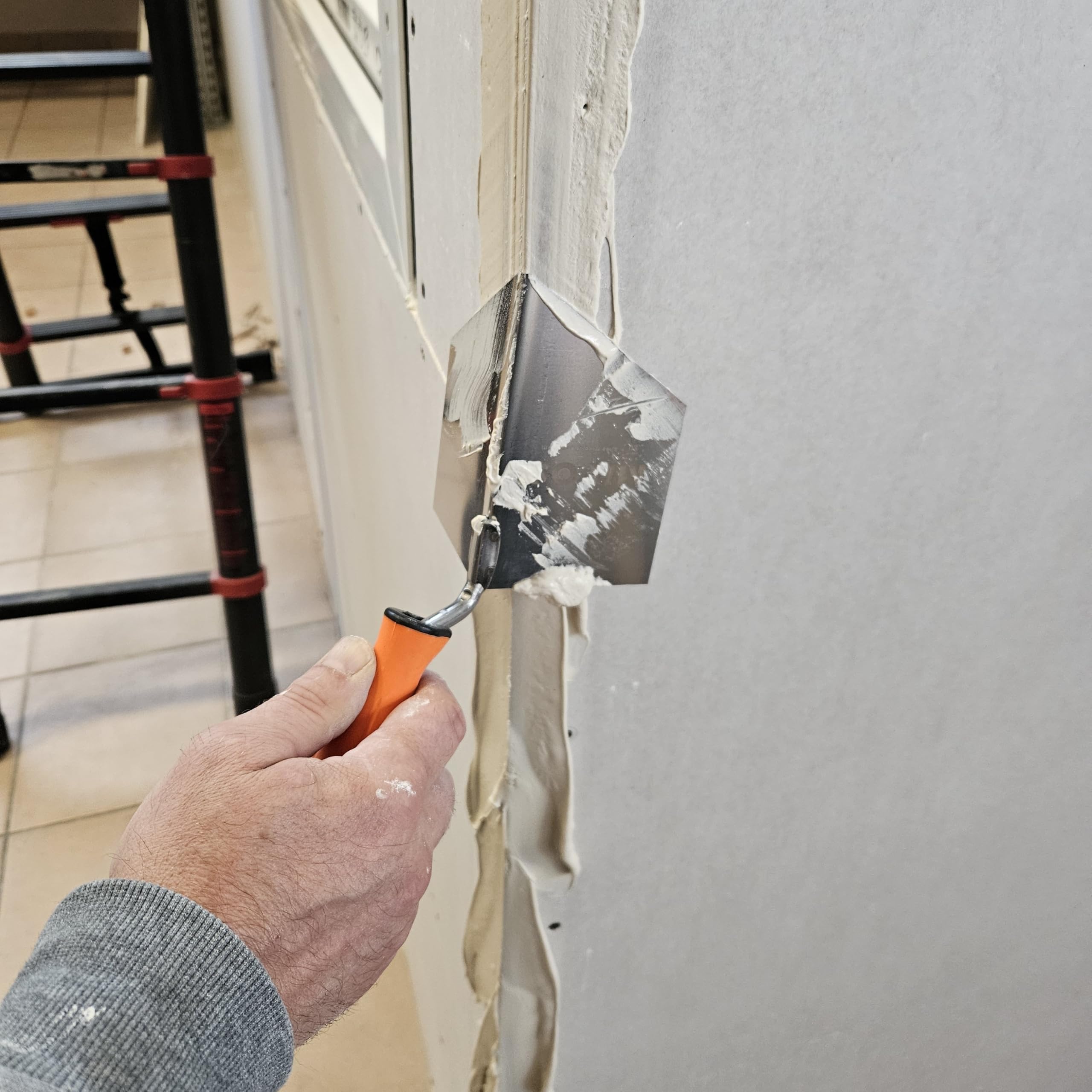 Mivos 2 x truelles d'angle inoxydables 125 x 75 mm - intérieur et truelle d'angle extérieur en acier inoxydable - intérieur et extérieur avec manche souple - Spatule - MADE IN EU