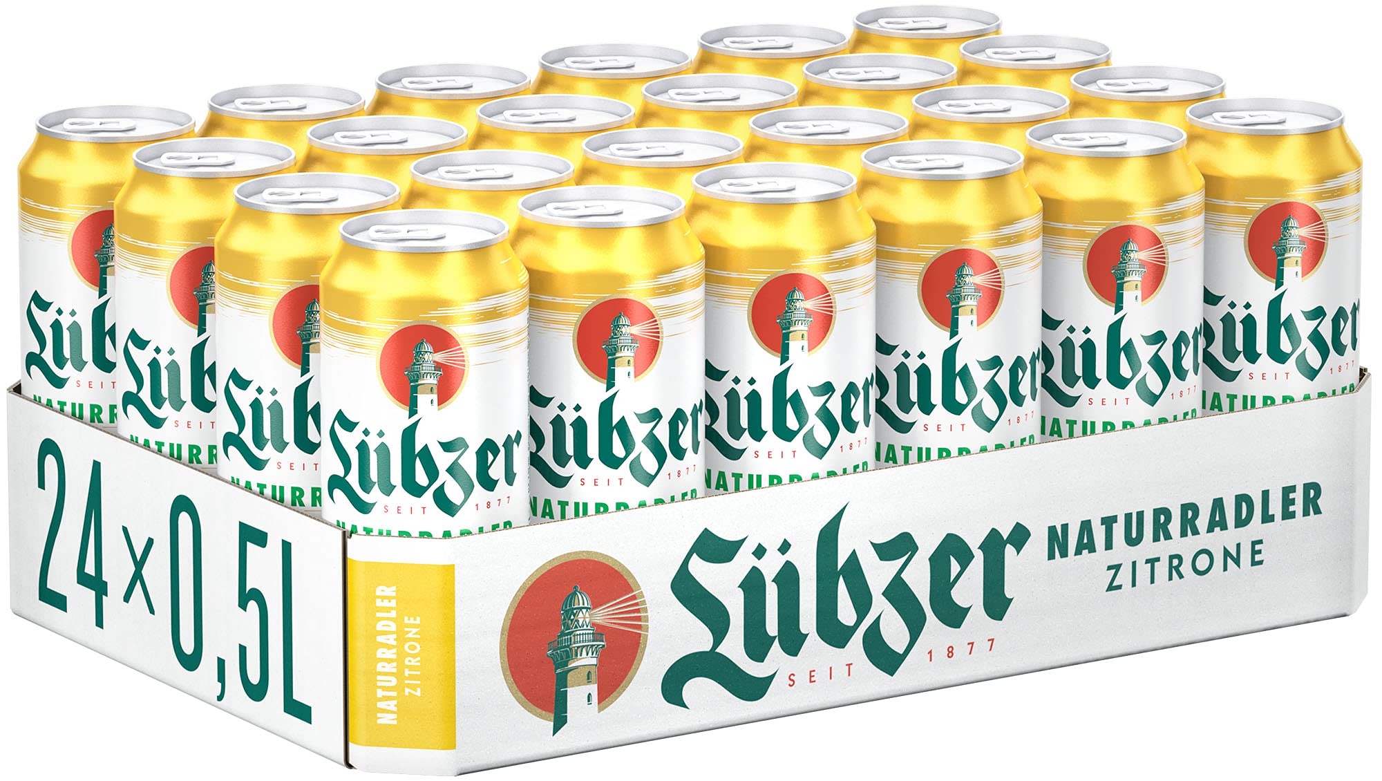 Lübzer Naturradler Zitrone, Radler Dose (24 x 0,5 L), Dosenbier Biermischgetränk - Alster - Bier