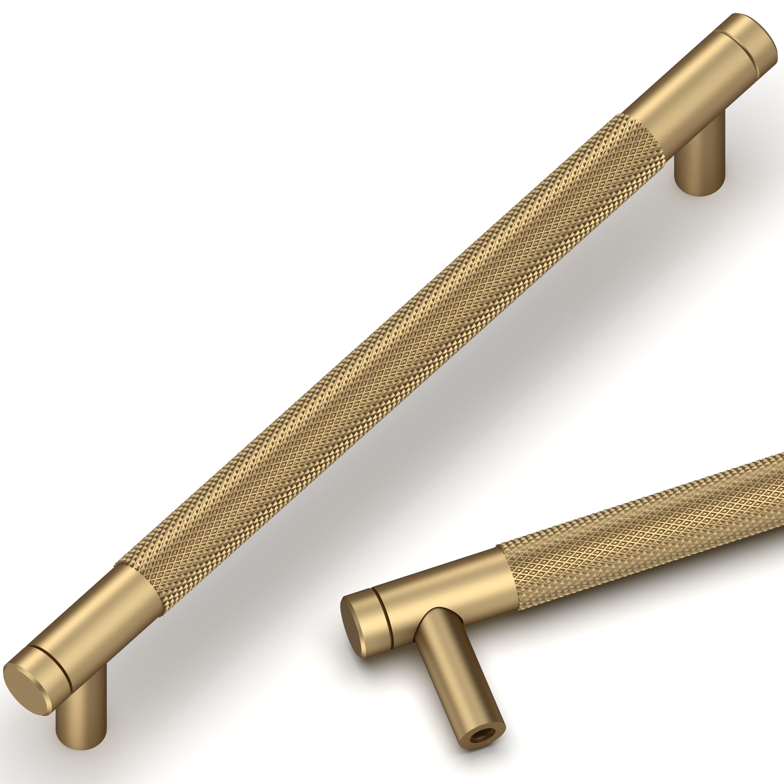 Talentedeco 10 Pack Champagne Bronze Pulls, 160mm(6.3Inch) Center to Center Hole Center, Kitchen Cabinet Handles for Drawer Dresser, Cupboard and Wardrobe