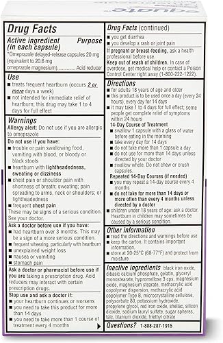 Miniatura 8 de Reductor de ácido omeprazol para la acidez estomacal,  14 cápsulas . Incluye adhesivo Luall + Equate Omeprazol tabletas de liberación retardada de