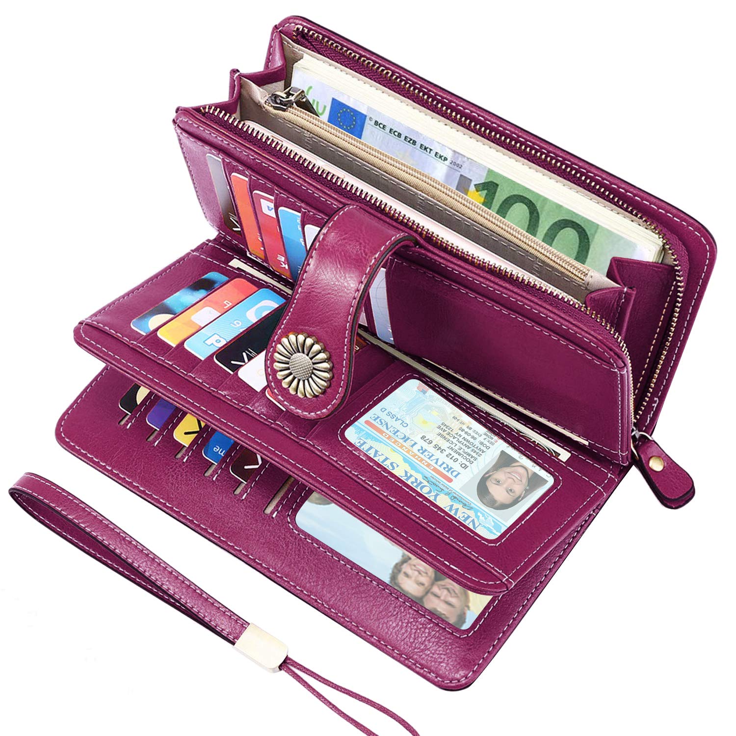 ladies purse wallet purple
