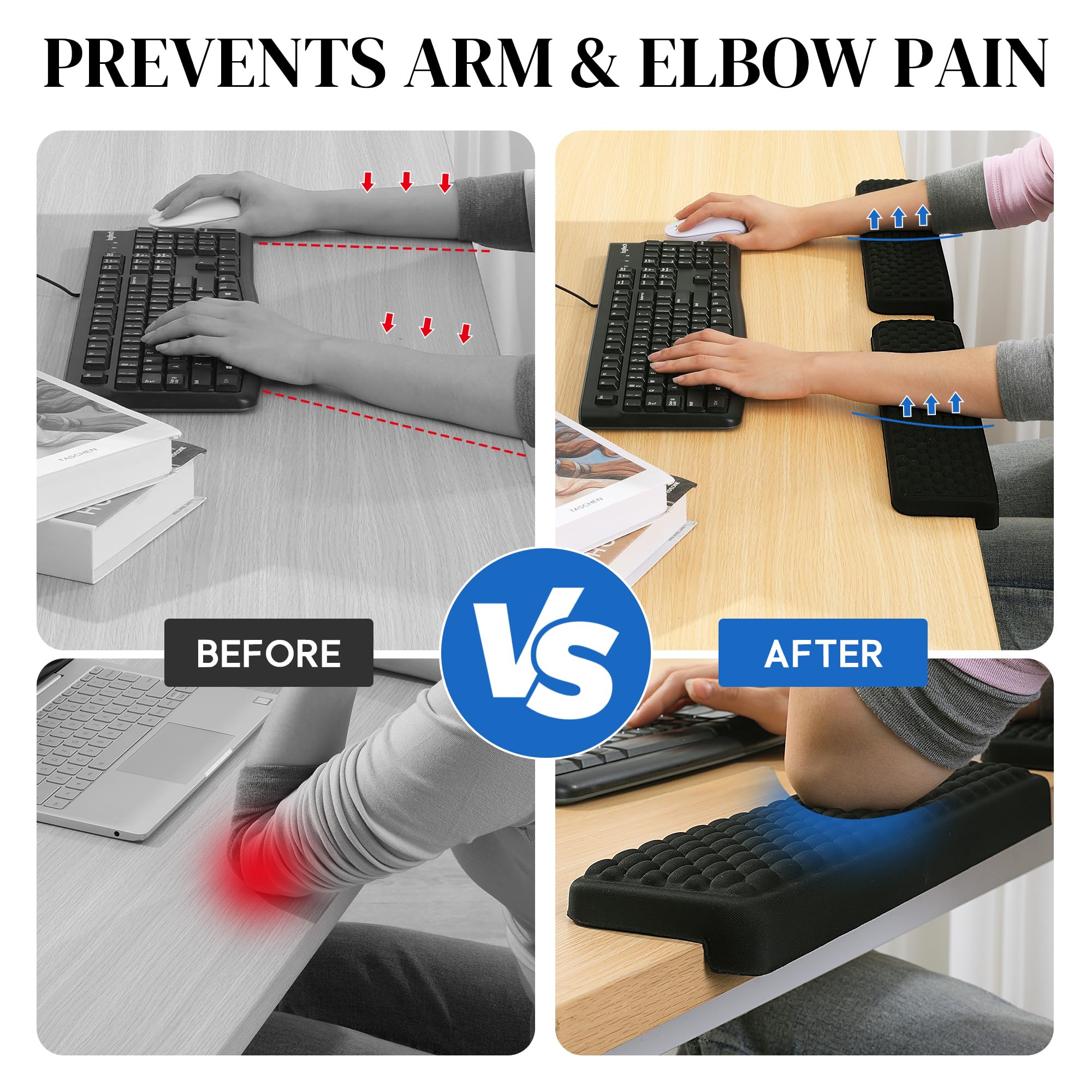 2 Poggiagambe Da Scrivania Ergonomici In Memory Foam - Forma A L, Antiscivolo, Per Ufficio E Casa