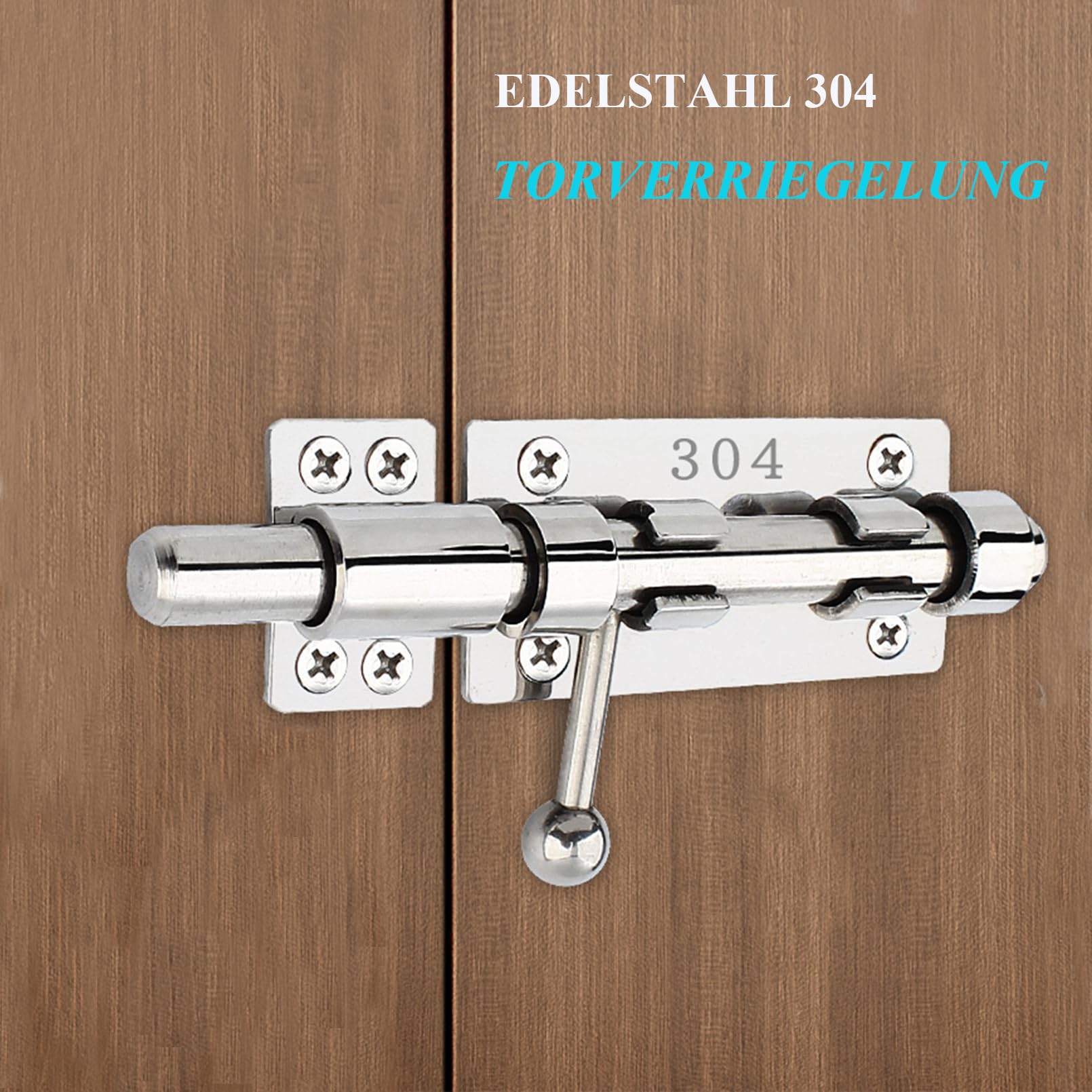 Schieberiegel-Torriegel 304-Edelstahl-Laufriegelriegel robustes Türsicherheitsschloss verdickte Türriegel-Hardware mit Befestigungsschrauben für Scheunenzaun Schuppen Keller 16cm
