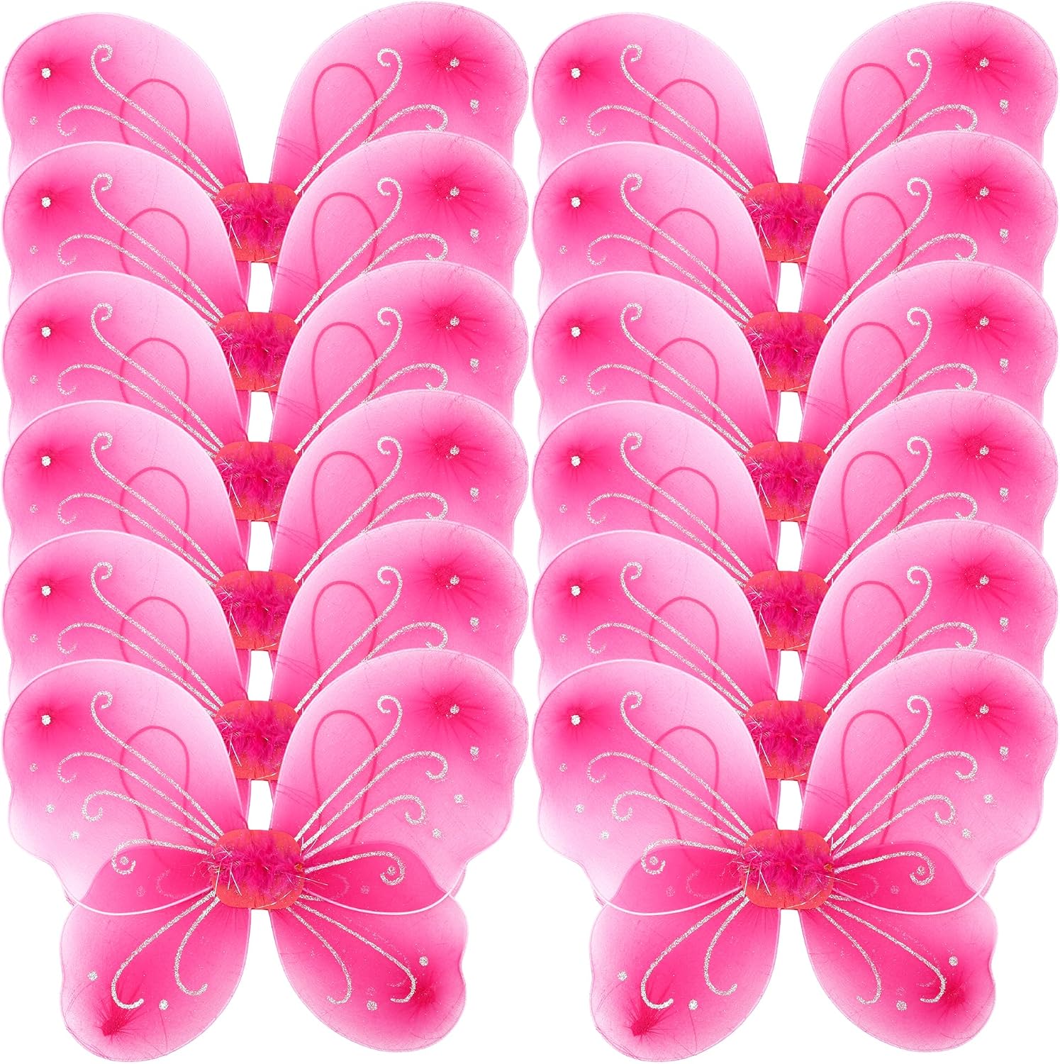 12 Pack Girls Fairy Wings Bulk Butterfly Wings Butterfly Angel Costume Wing for Kids Cosplay