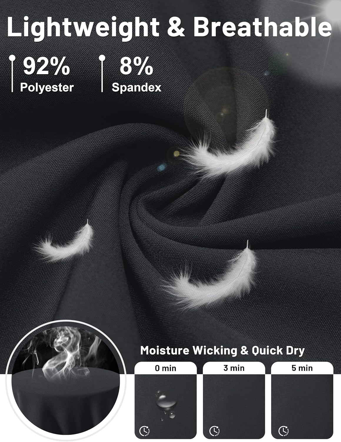 TACVASEN Men's Lightweight Athletic Joggers with Zipper Pockets Quick Dry Track Pants for Men Gym Sweatpants Workout Golf - Image 5