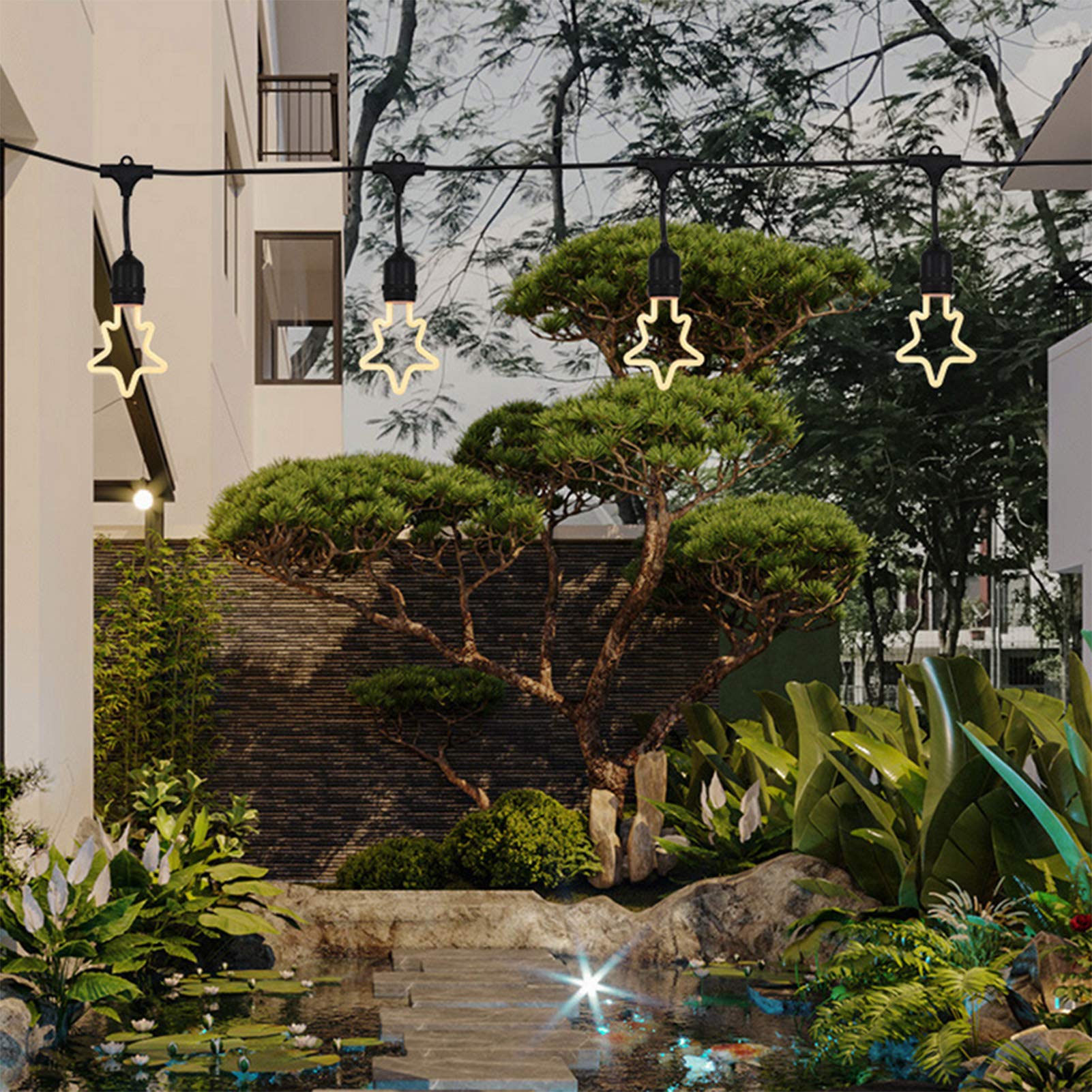 Bombilla LED Edison diseño irregular CA 320 lm Bombilla luz blanca cálida Creatividad Luz nocturna estrella Bombilla LED filamento suave festivales, luces decoración romántica familiar, paquete 10, b